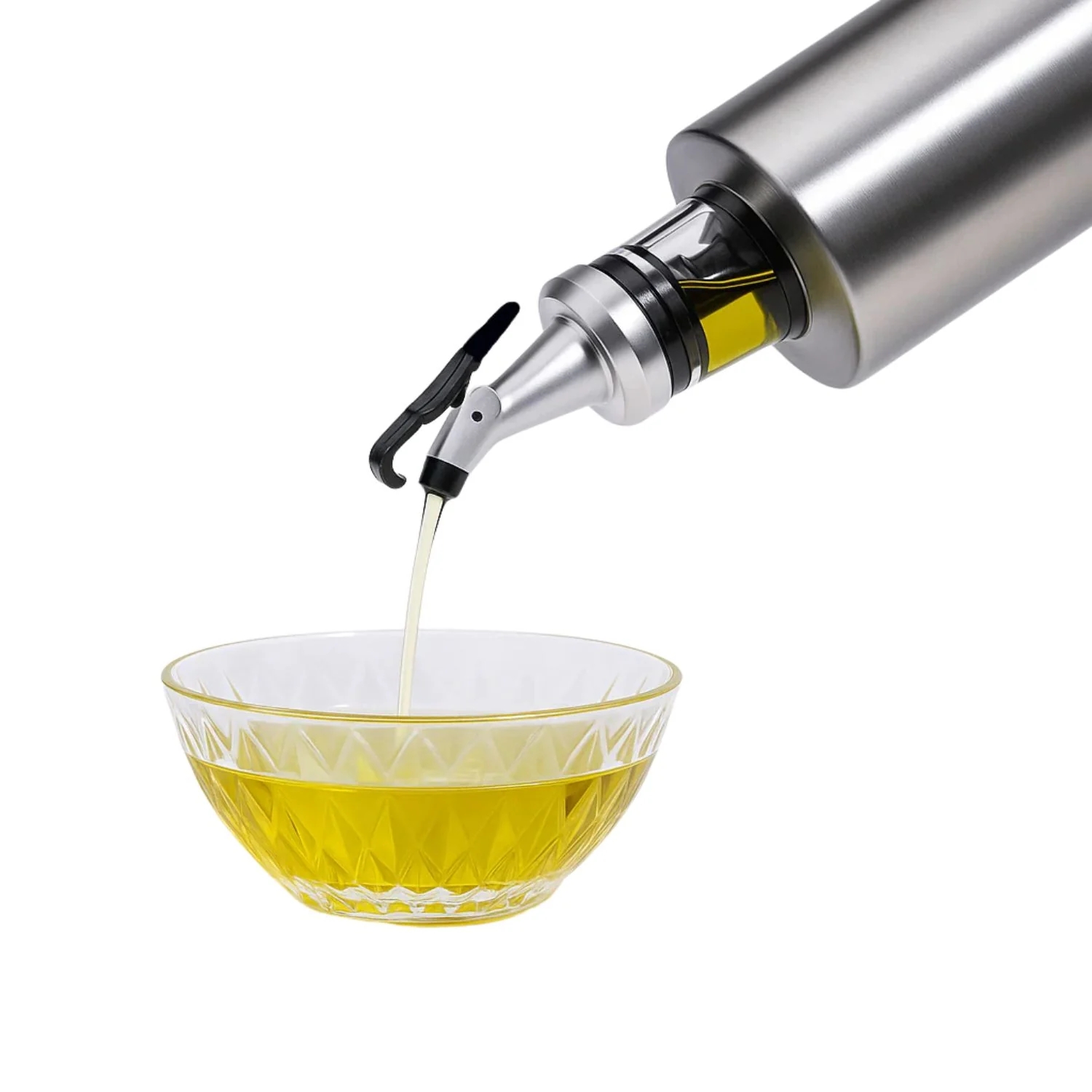 Premium 500ml Oil Dispenser Bottle – Stainless Steel & Food Grade Glass | Leakproof Spout | Modern Kitchen Accessory