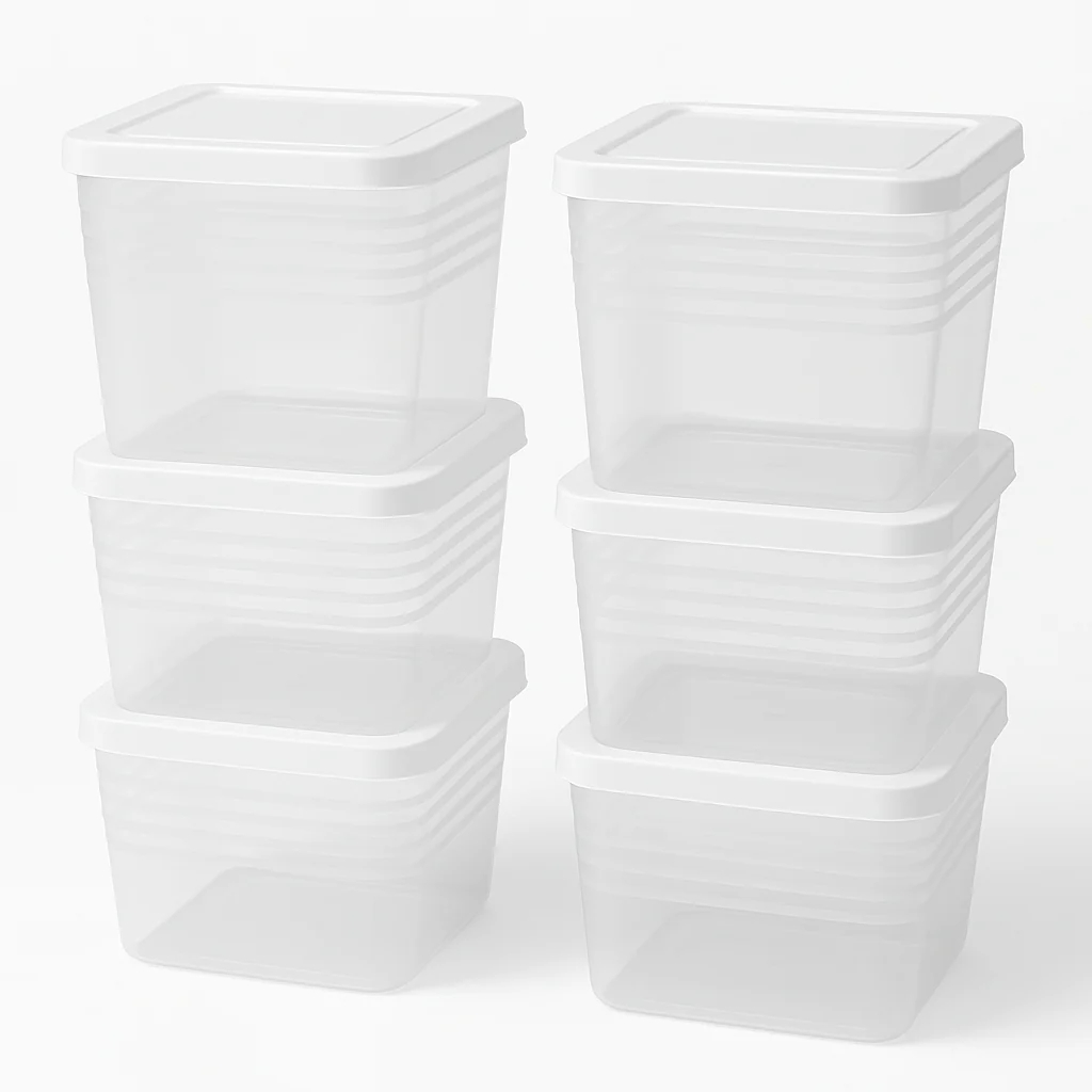6-Piece 1200ml Airtight Kitchen & Fridge Storage Container Set with Leak-Proof Lids – BPA-Free, Stackable & Freezer Safe