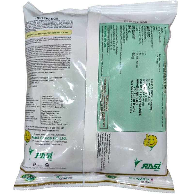 Rasi RCH 797 ( Cotton seeds ) BG2