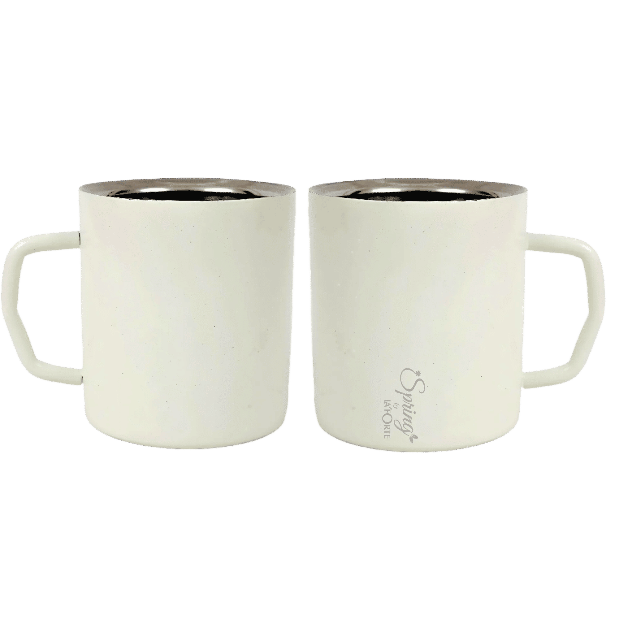 Stainless Steel Coffee and Tea Mugs - 150ml (5.07 oz) - Set of 2 - Powder Coated Exterior, Steel Interior
