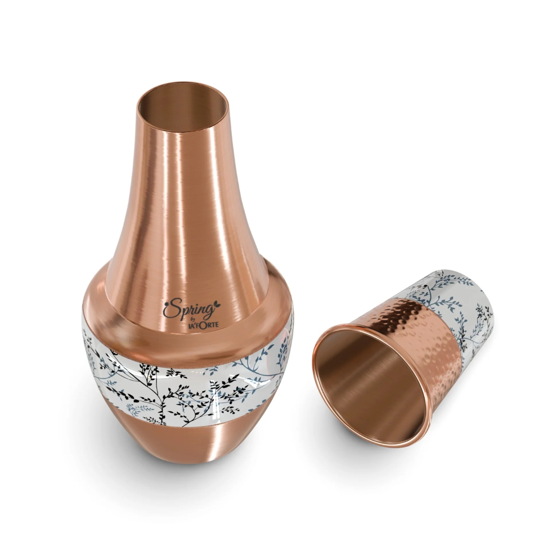 LA'FORTE Copper Bottle Venus Jar 1400 ml (Black Leaf)