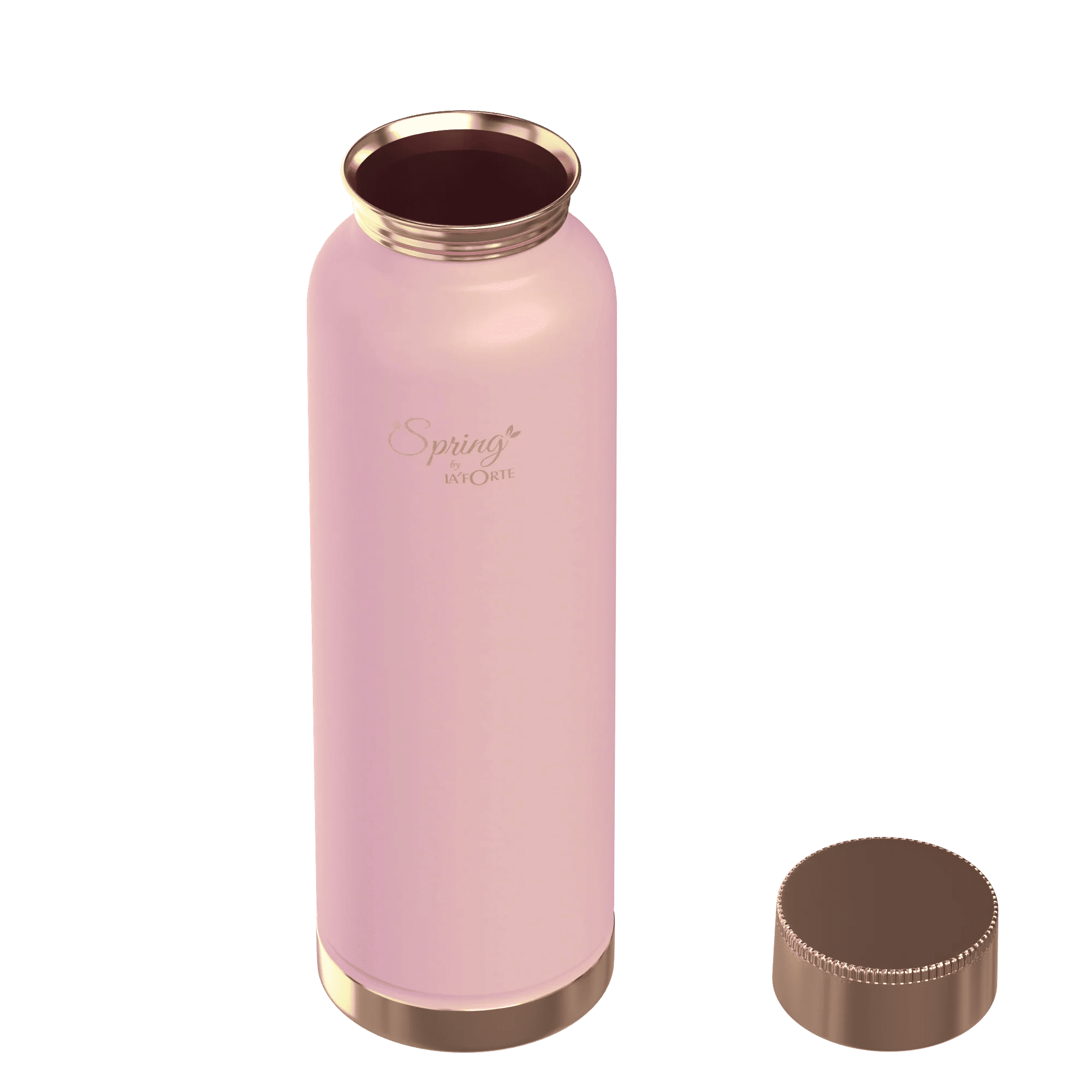 LA'FORTE Copper Water Bottle, Pure, 1000 ml (Apricot)