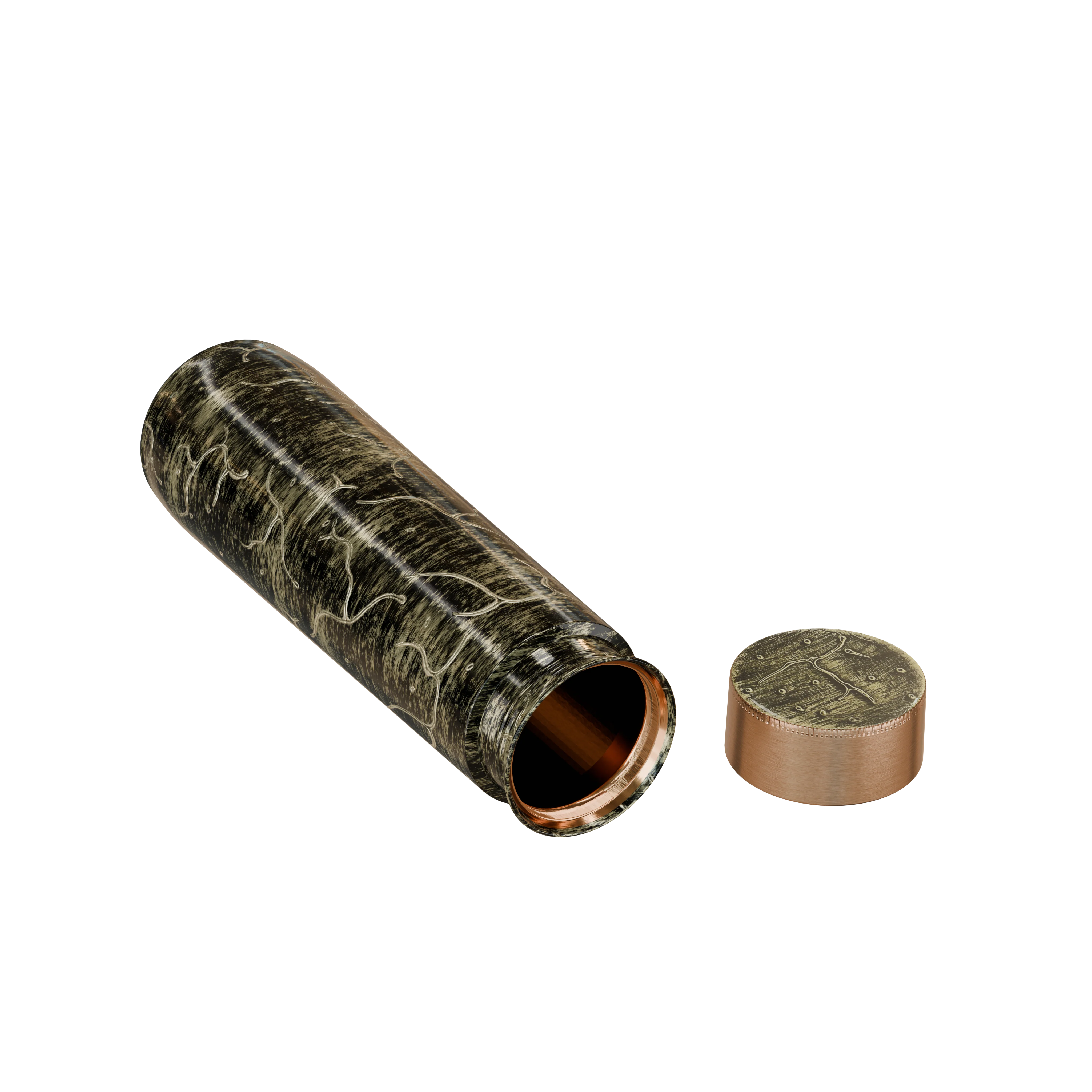 Pure Copper Elegant 1000 ml Premium Coated Water Bottles (Gold Black Abstract, 1000 Ml)