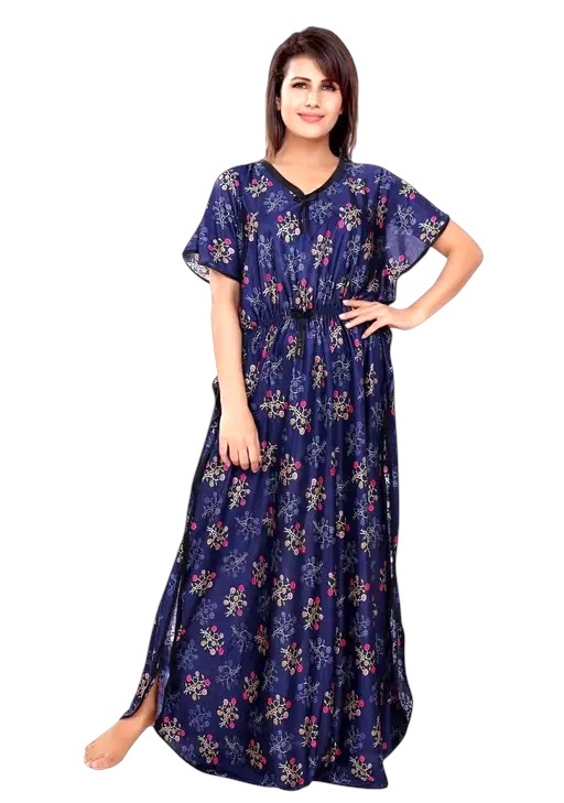 PRINTED FLORAL KAFTAN GOWN