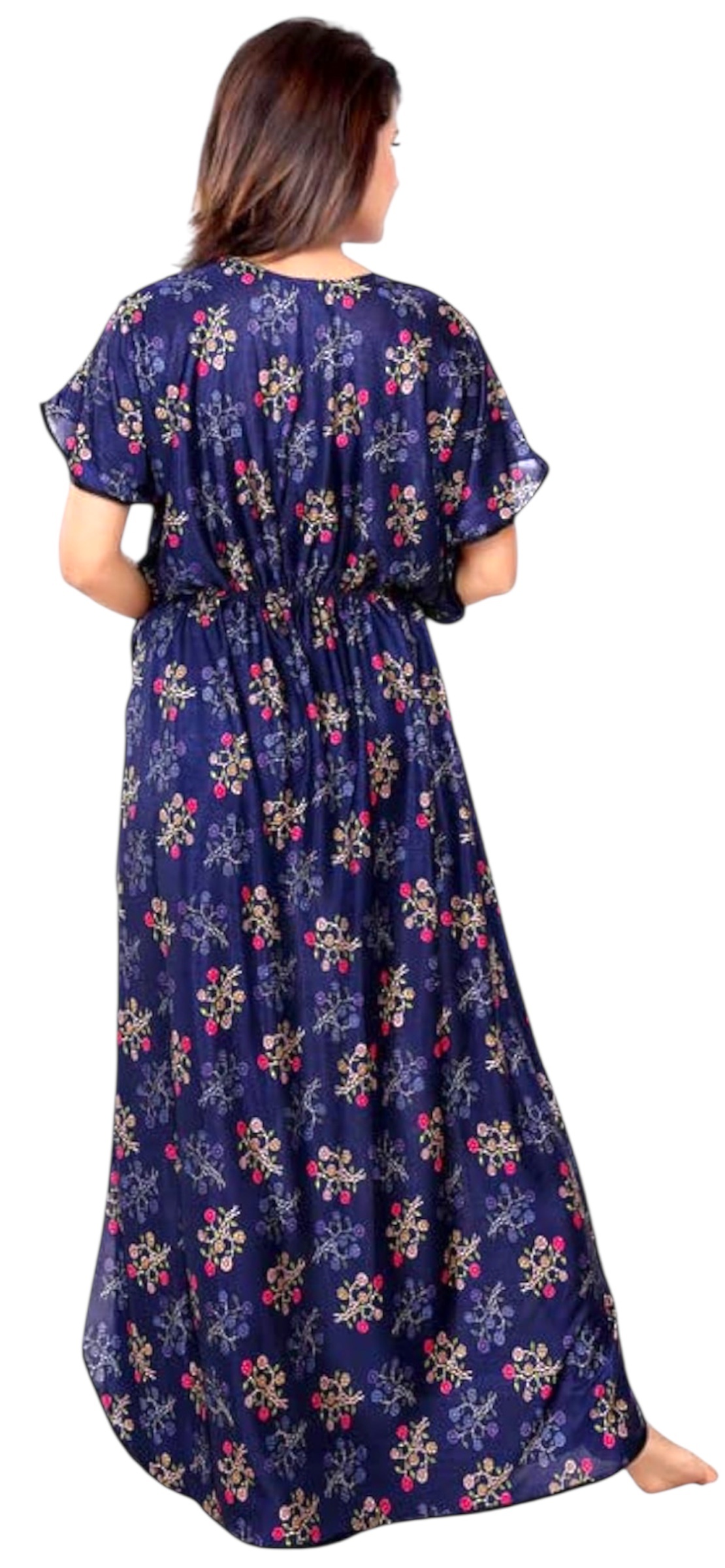 PRINTED FLORAL KAFTAN GOWN