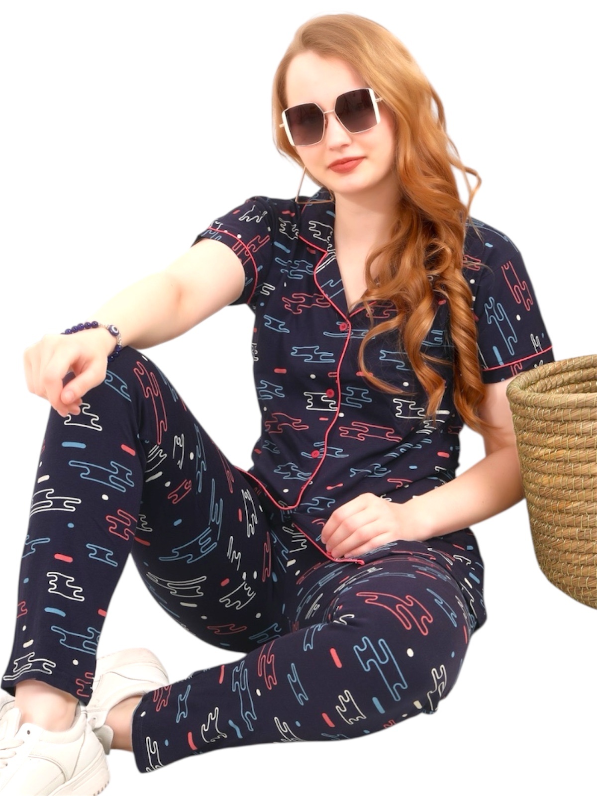 Premium Navyblue Cozy Nightsuit