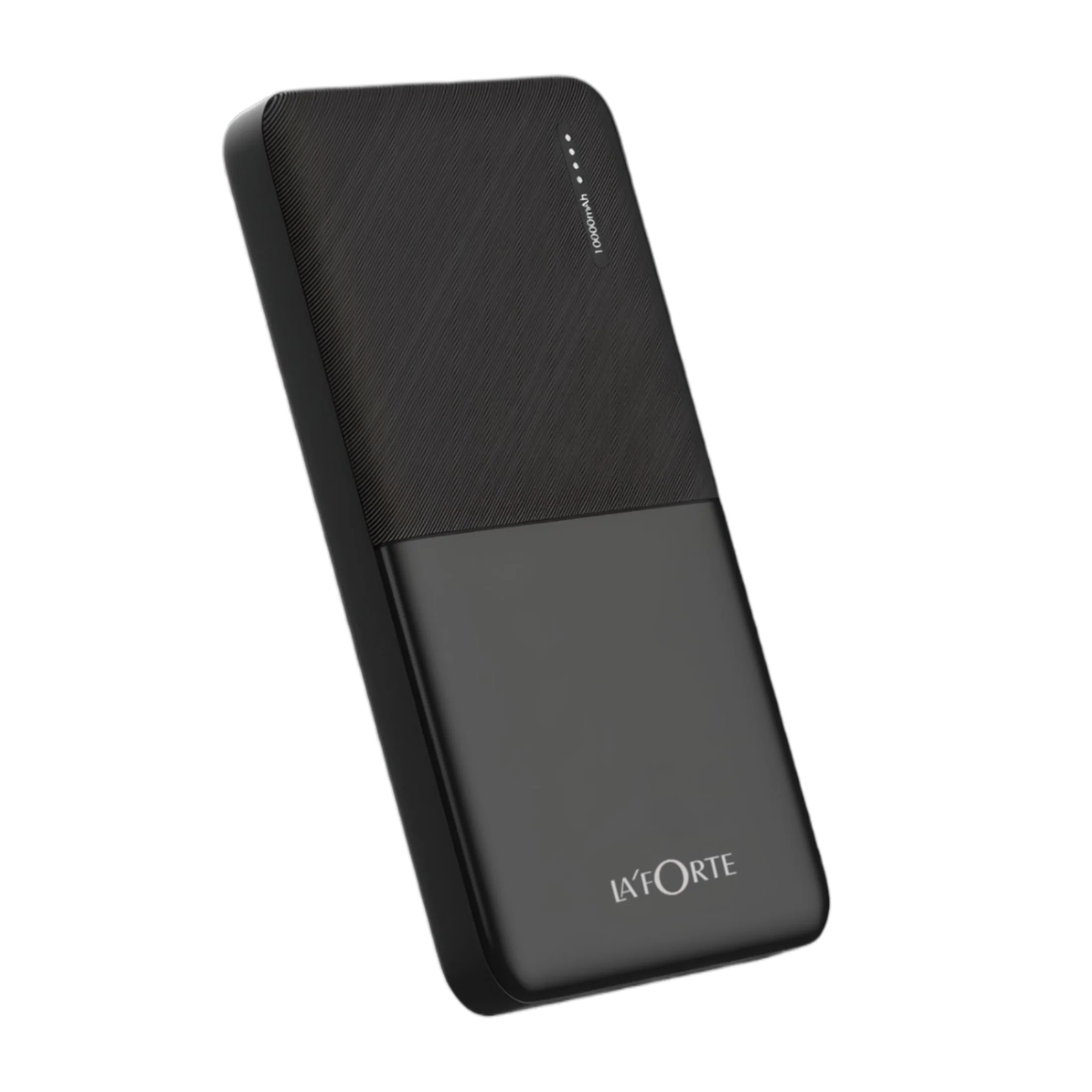 LA' FORTE 10000mAh 12W Lithium-Polymer Power Bank | Dual Input, Dual Output | Black, Type-C Cable Included