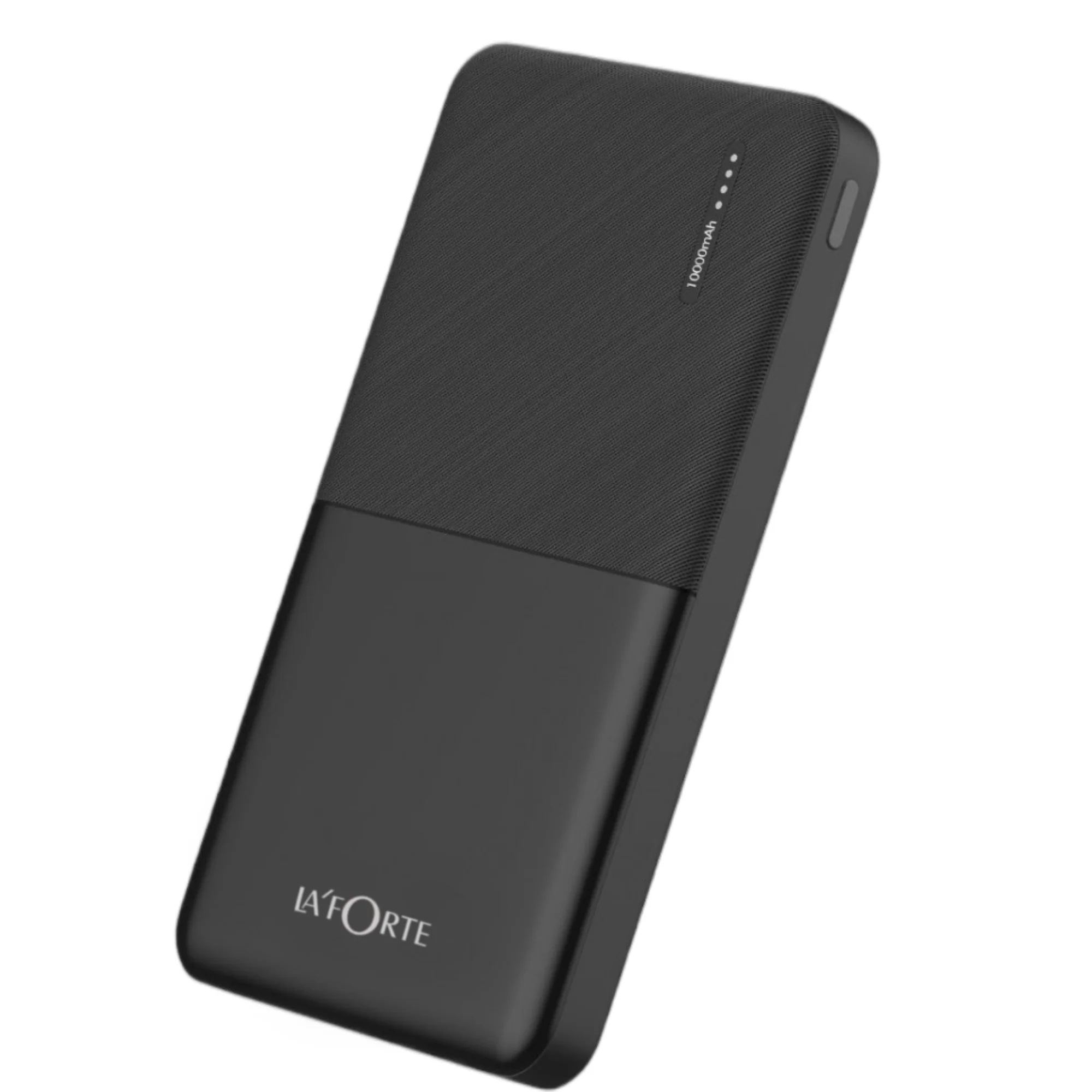 LA' FORTE 10000mAh 12W Lithium-Polymer Power Bank | Dual Input, Dual Output | Black, Type-C Cable Included