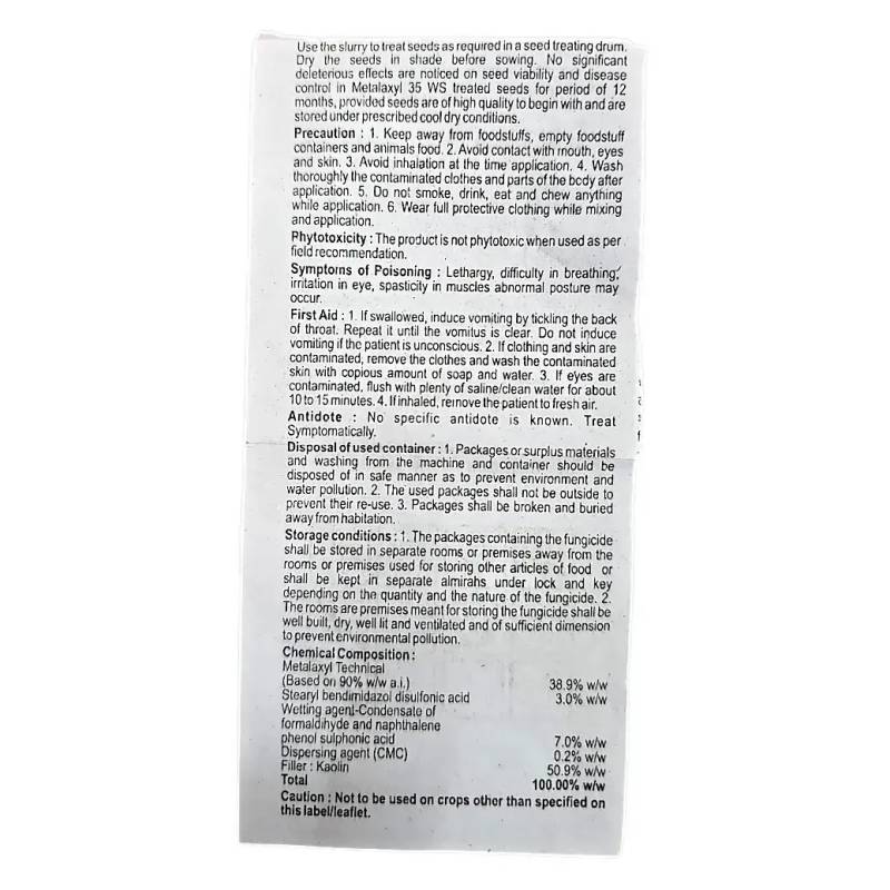 Tata Glazer Fungicide (Metalaxyl 35% WS)