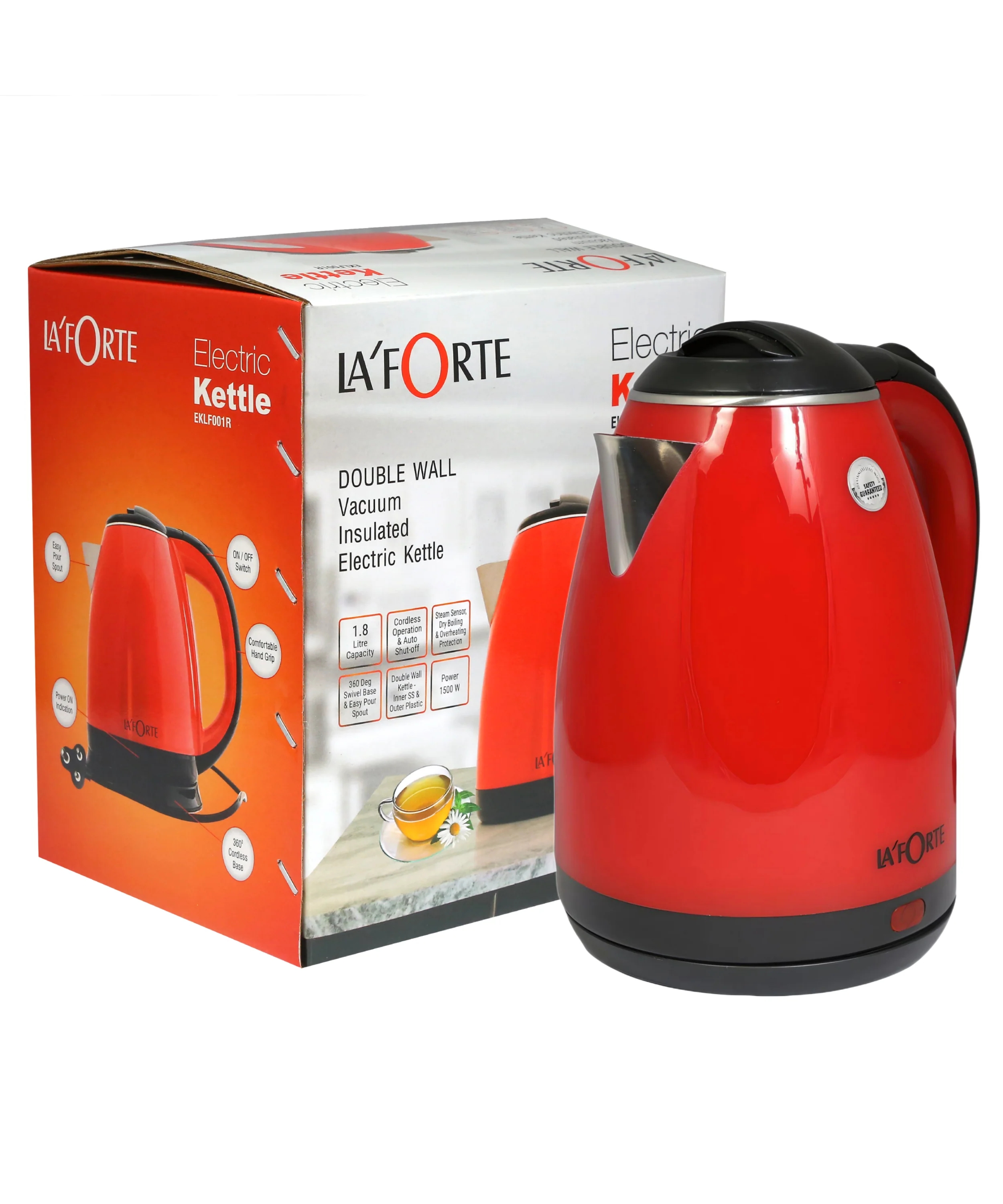 La'Forte Electric Kettle (EKLF001R) 1.8 Ltr