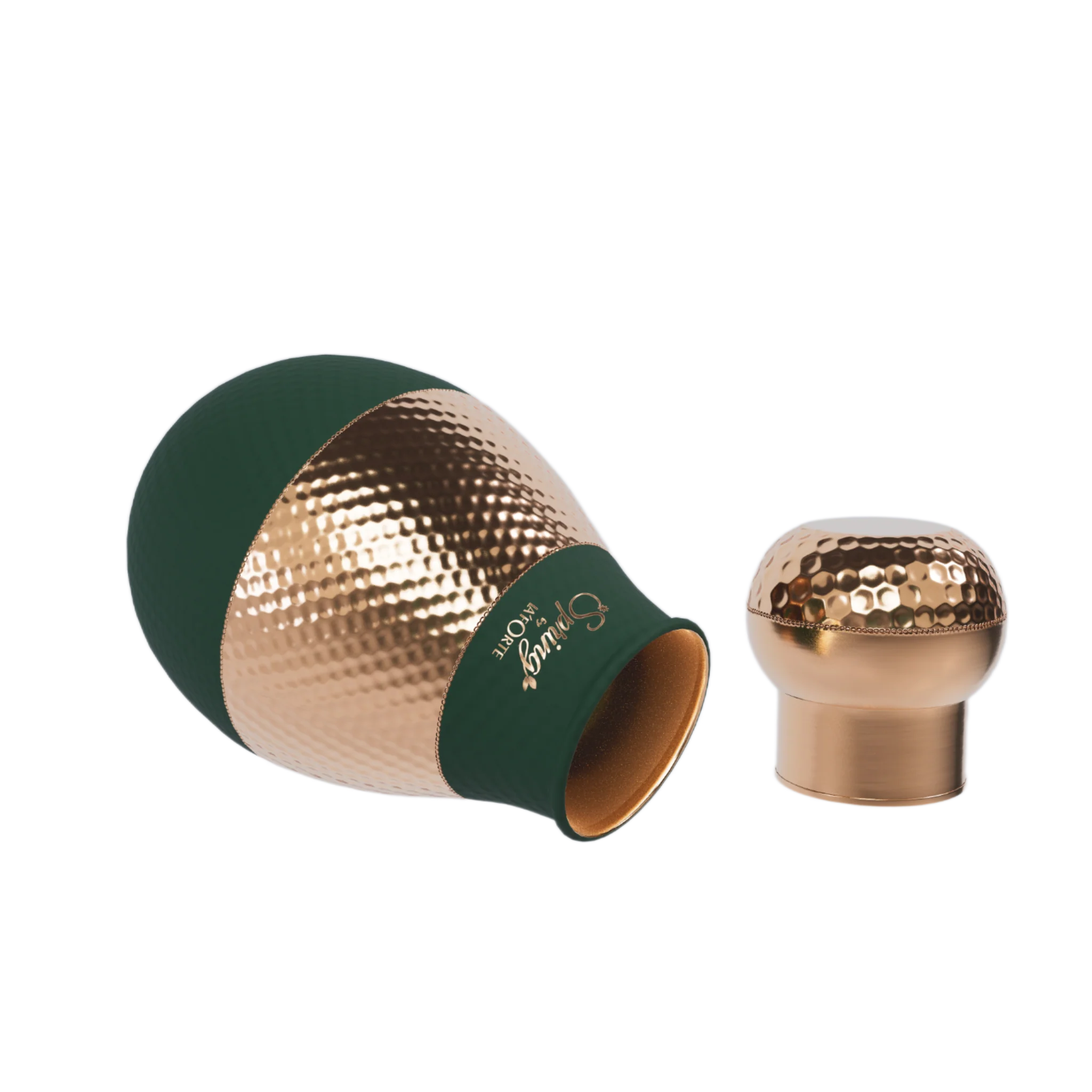 LA FORTE Copper Bottle Lotus Jar 1500 ml (Sea Green)