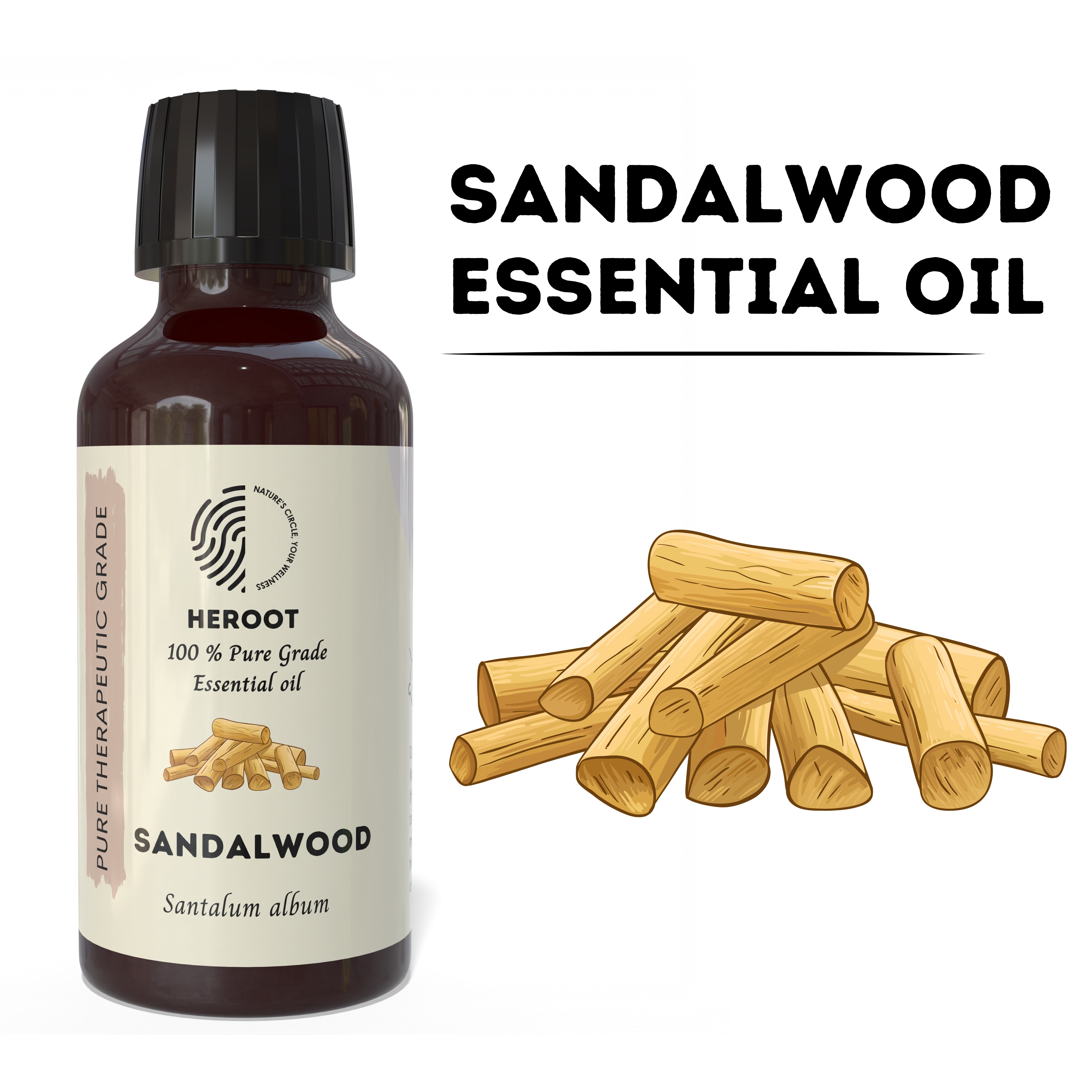 100% Pure Sandalwood Essential Oil - Natural Therapeutic Grade for Treating Acne