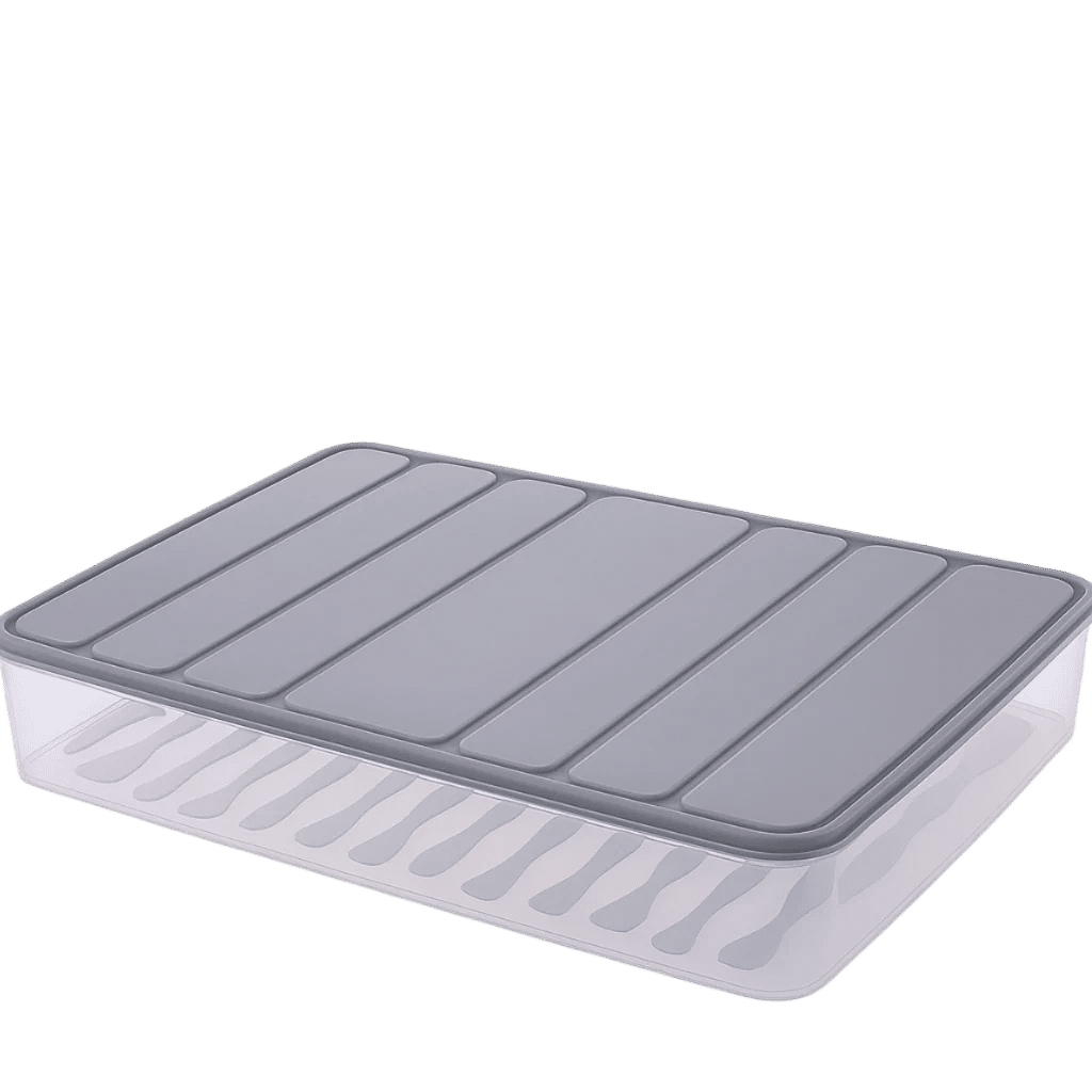 6 Pcs Airtight Food Storage Container Set – 2 Large + 4 Small | BPA-Free, Food Grade, Premium Quality | Vegetable, Fruit & Kitchen Storage Boxes with Grey Lids