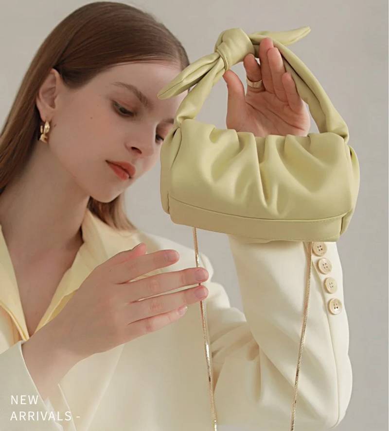 Howkly New Small Handbags Pleated Cloud Bag