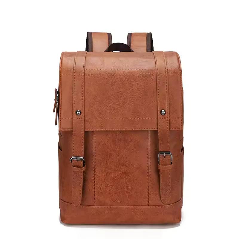 Howkly large-capacity PU business slim laptop backpack