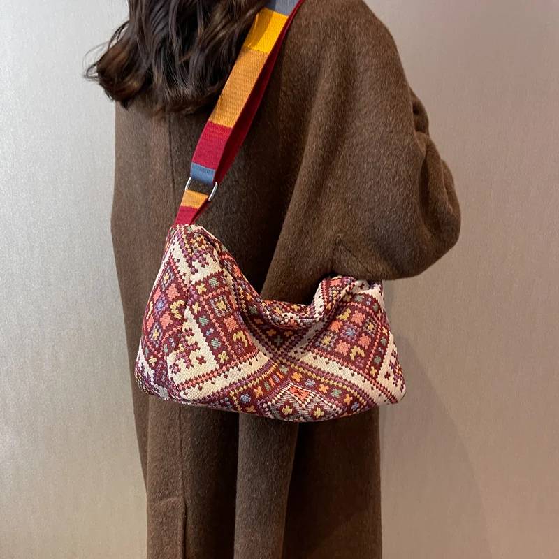 Howkly Texture Trendy One-Shoulder Bag