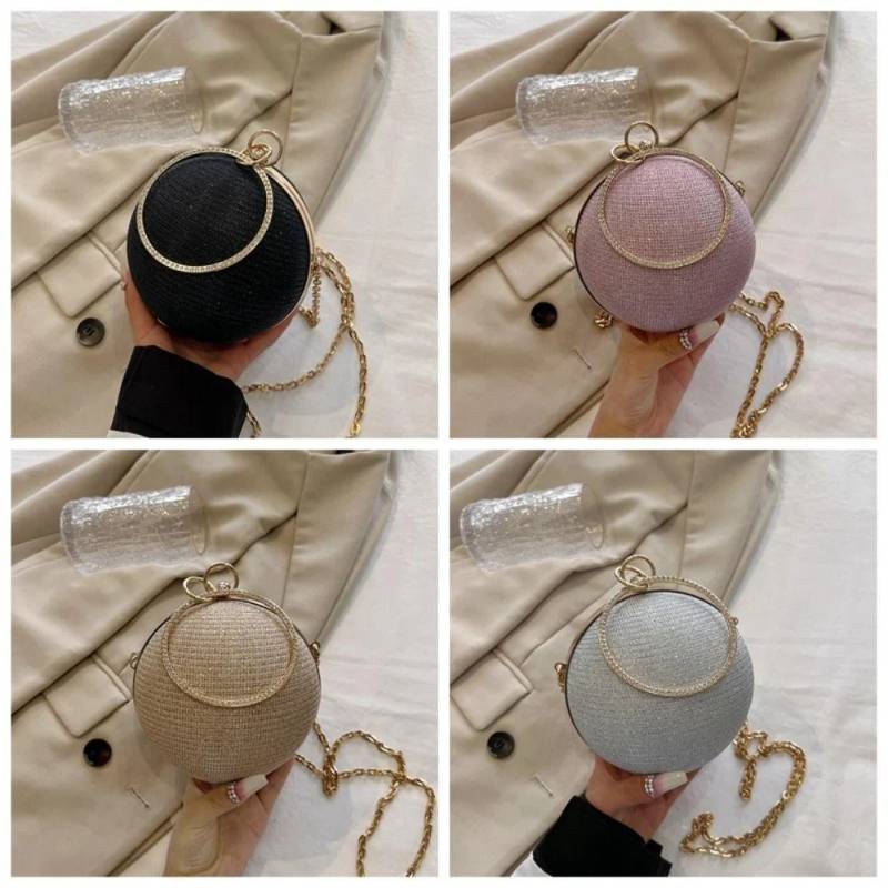 Howkly Glitter Rhinestone Ball Clutch Bag Party