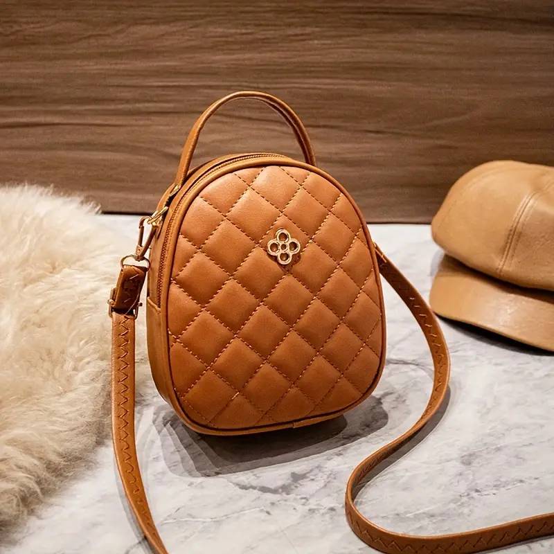 Howkly Girl's Argyle Zipper Bag, Fashion bag