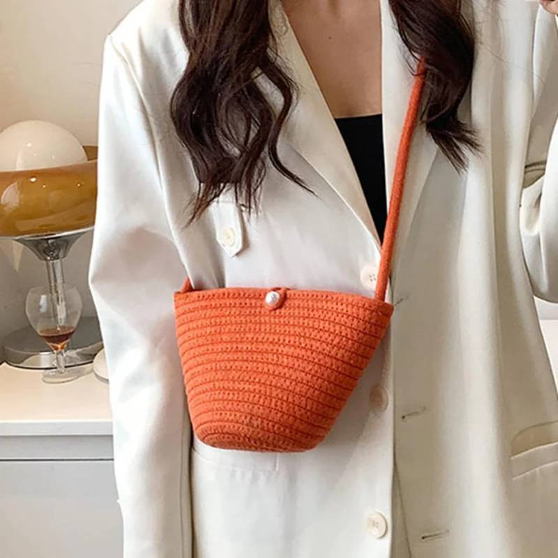 Handwoven Bucket Bag, Beach Bag