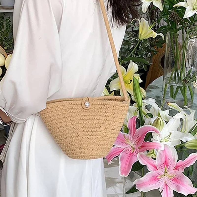 Handwoven Bucket Bag, Beach Bag