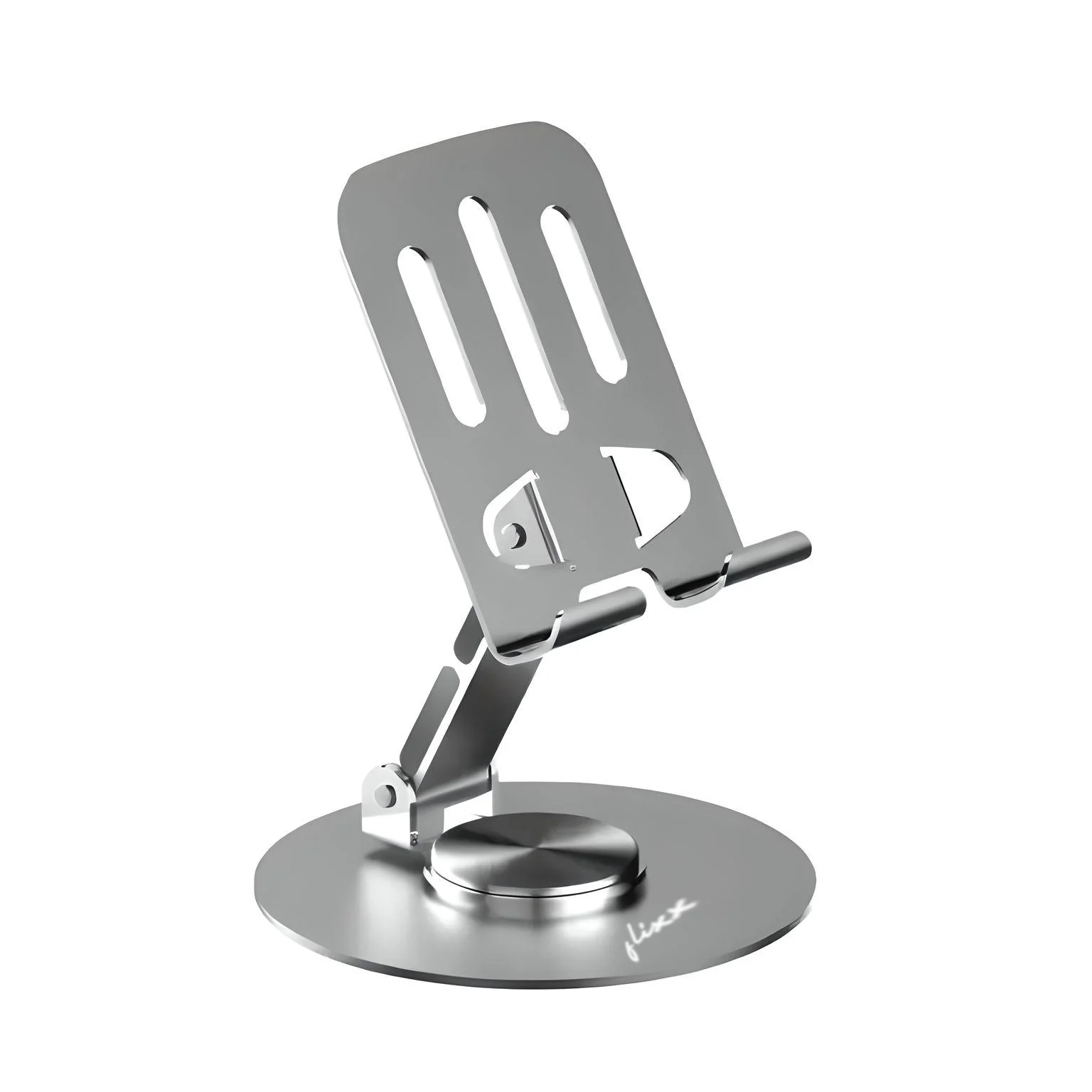 Flixx Foldable Metal Mobile & Tablet Stand | Adjustable Viewing Angle | Anti-Slip Base