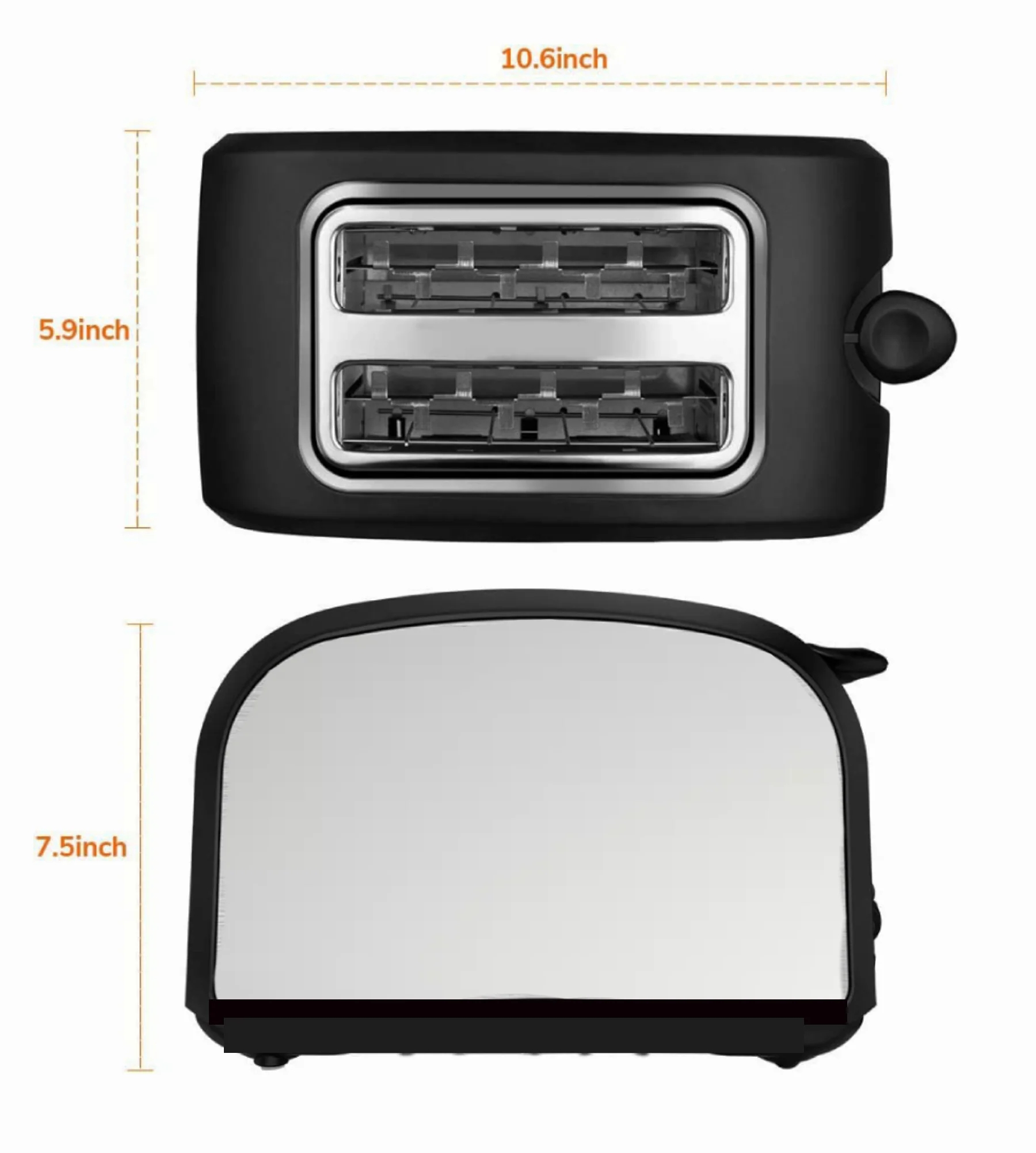 LA' FORTE POP UP Toaster - Stainless Steel - 7 Heat setting,(Refurbished)