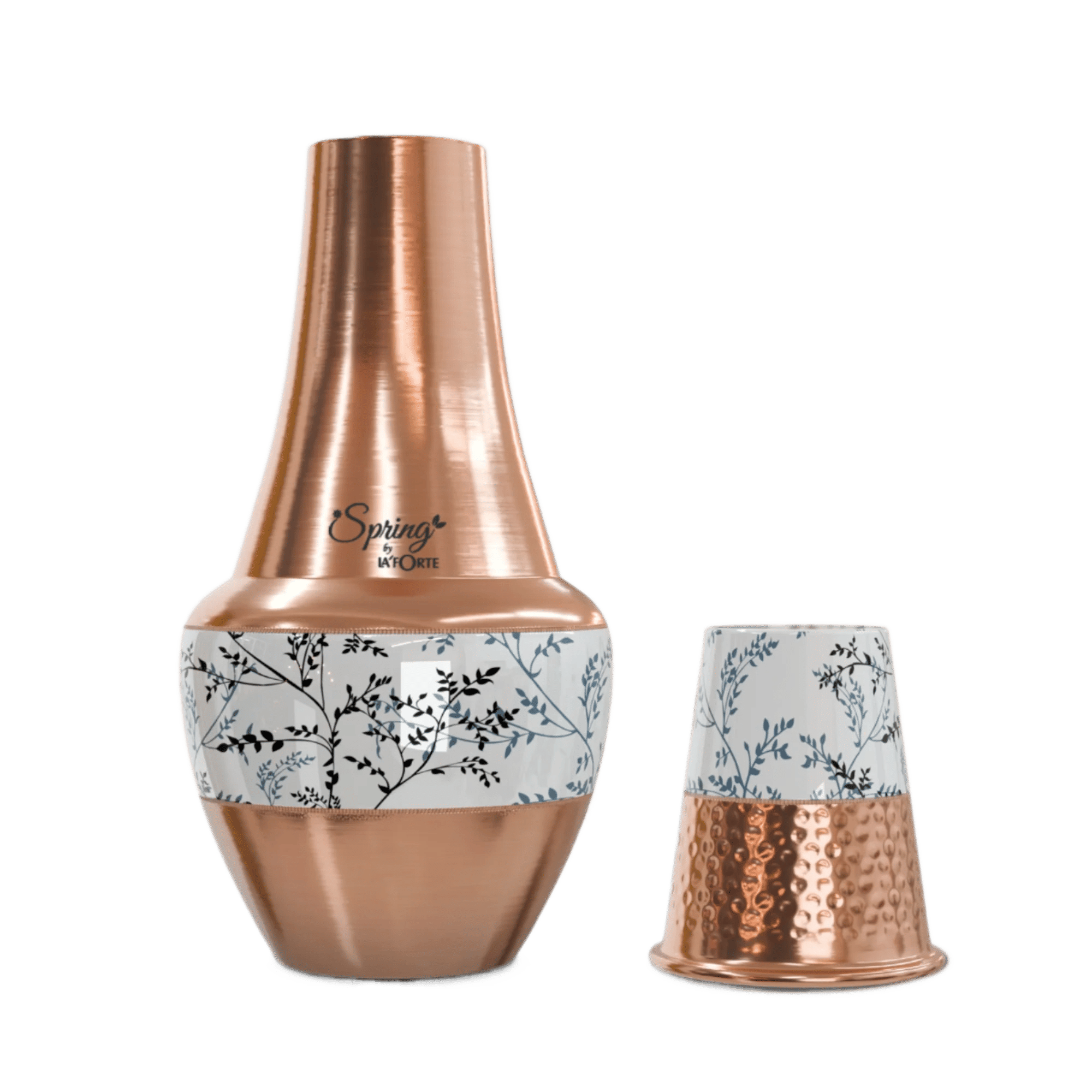 LA'FORTE Copper Bottle Venus Jar 1400 ml (Black Leaf)