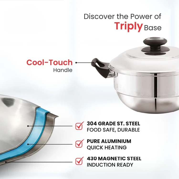 Tri ply 5 in 1 multi kadai