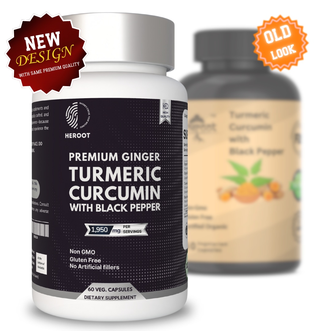 Organic Turmeric Ashwagandha 1000mg with Black Pepper - Supports Brain Health & Immune Function