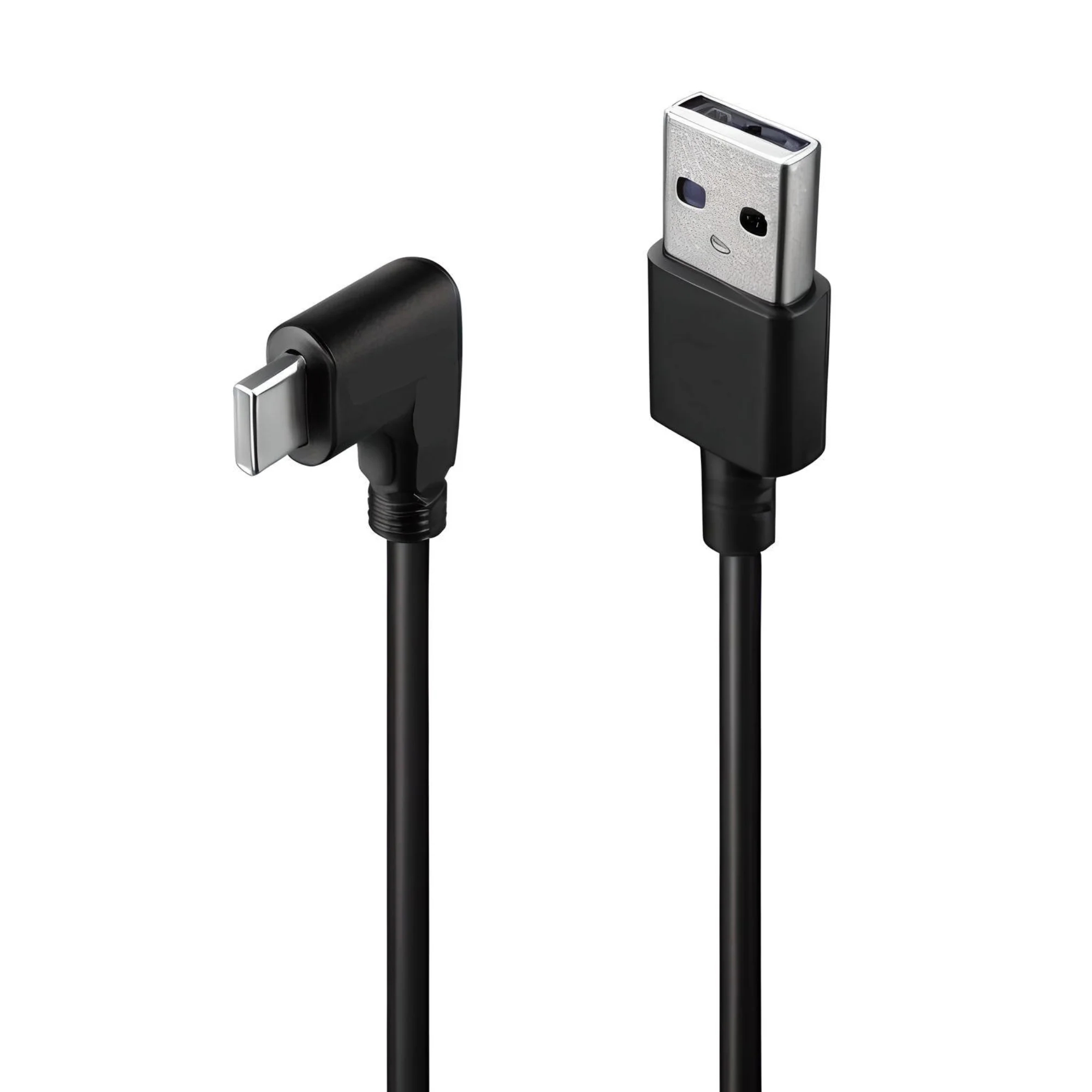 Flixx USB-A to USB-C Cable with L-Shaped Connector, 1 Meter, 45W Super Fast Charging, 3A High-Speed Data & Power Transfer