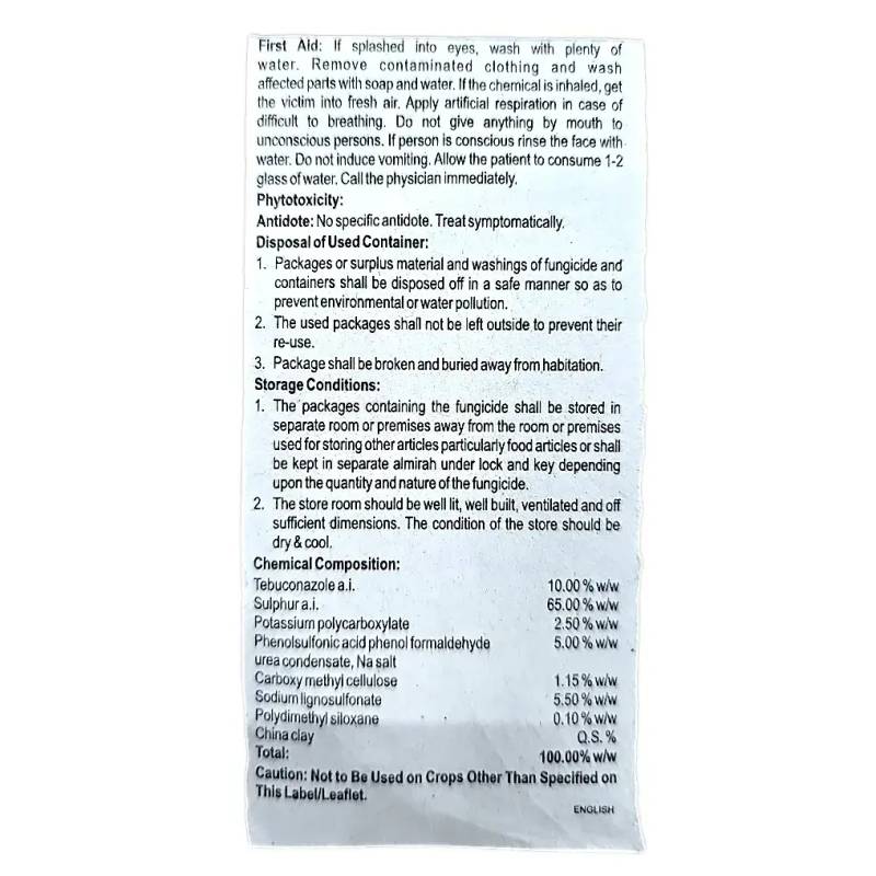 HPM Cultivo Fungicide ( Tebuconazole 10% + Sulphur 65% WG)