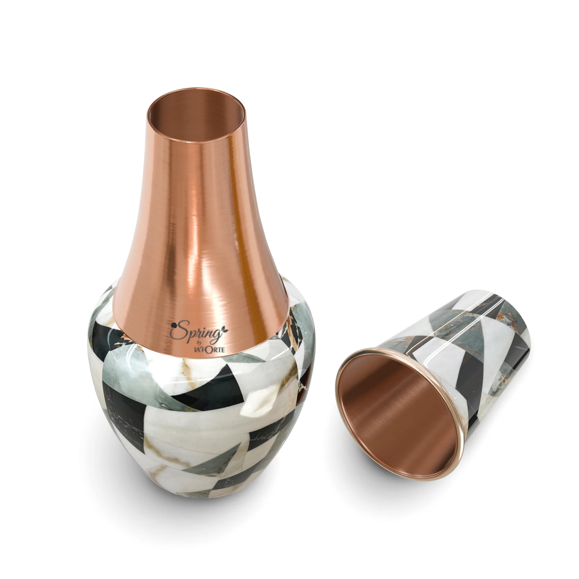 LA'FORTE Copper Bottle Venus Jar 1400 ml (Marble)
