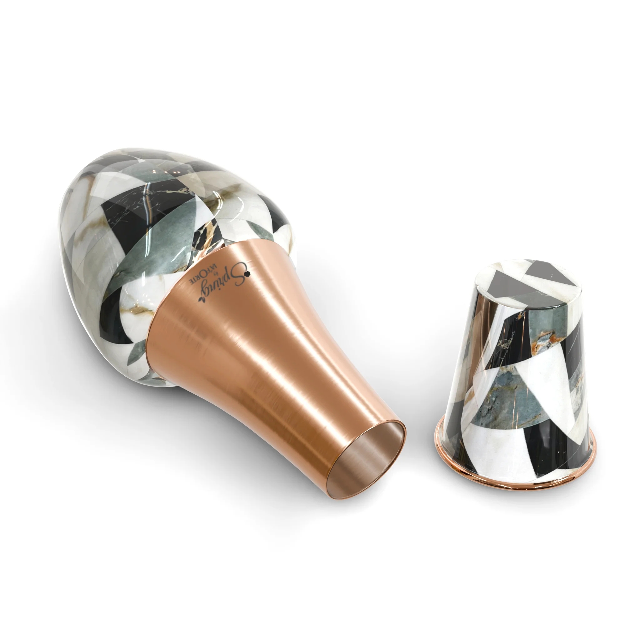 LA'FORTE Copper Bottle Venus Jar 1400 ml (Marble)