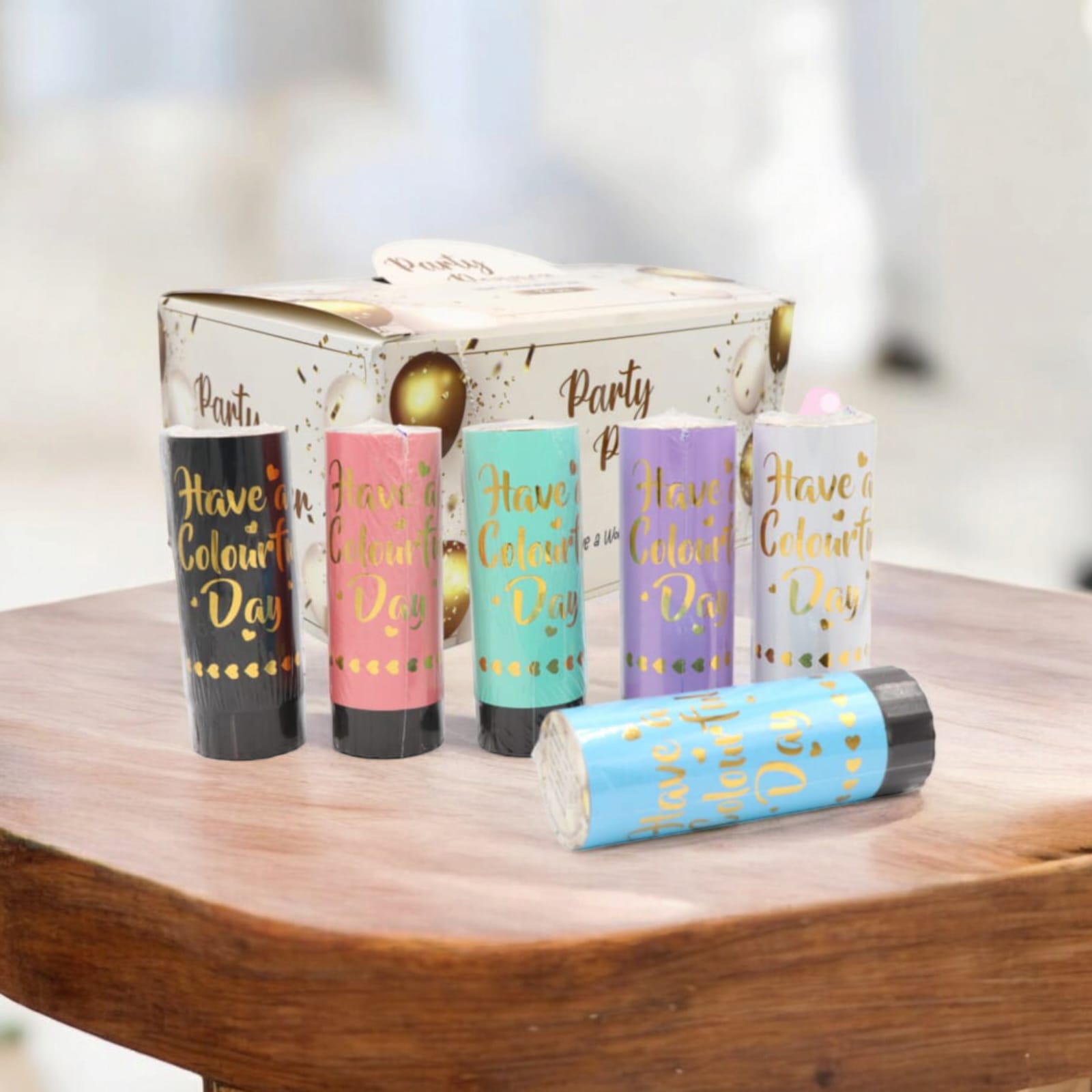 Small Confetti Party Poppers (6 Piece)