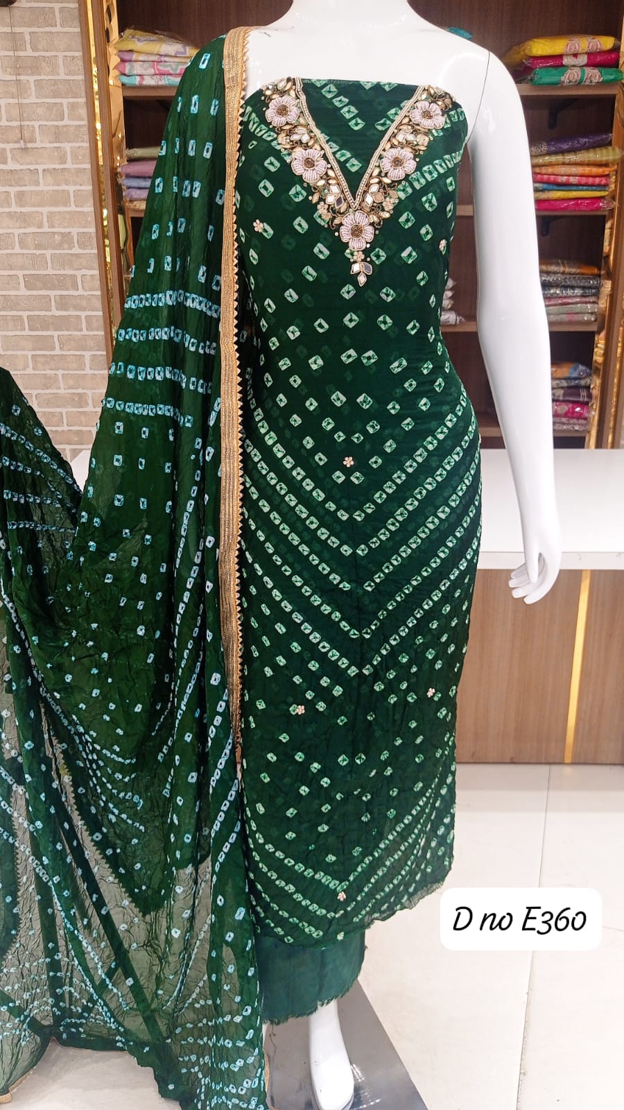 BANDHANI SILK DRESS MATERIAL PARTY WEAR