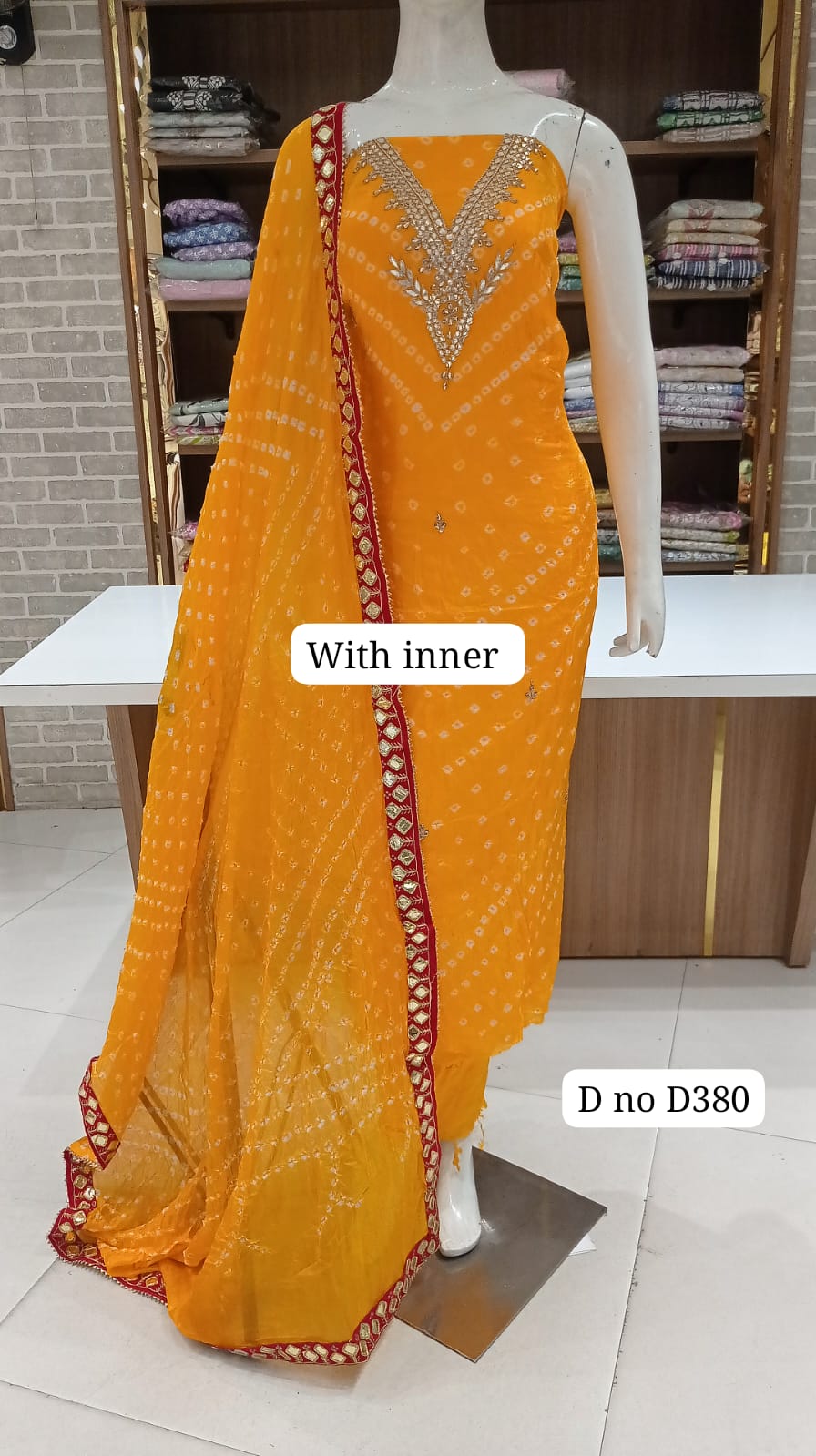 BANDHANI SILK DRESS MATERIAL PARTY WEAR
