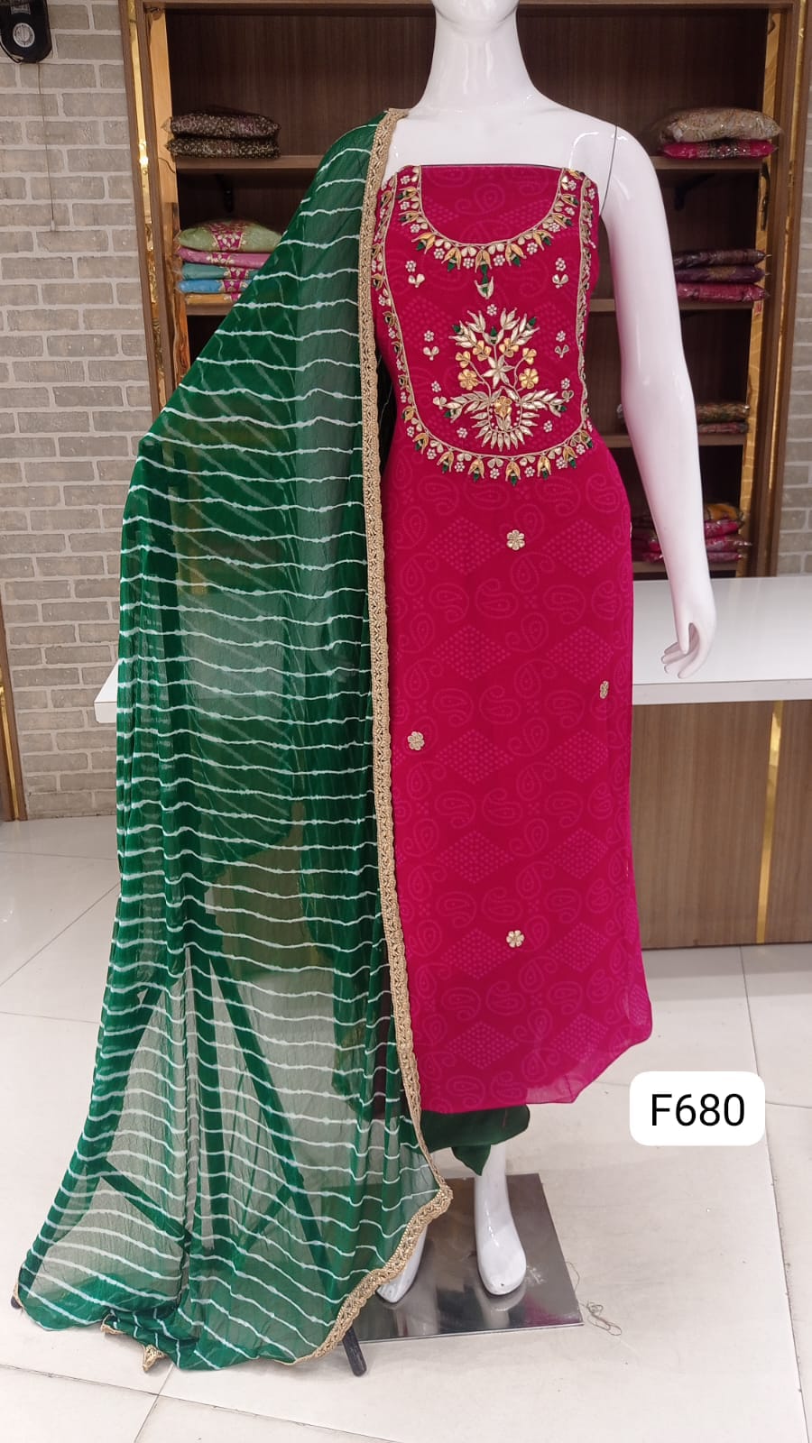 Georgete party wear suits with neck work