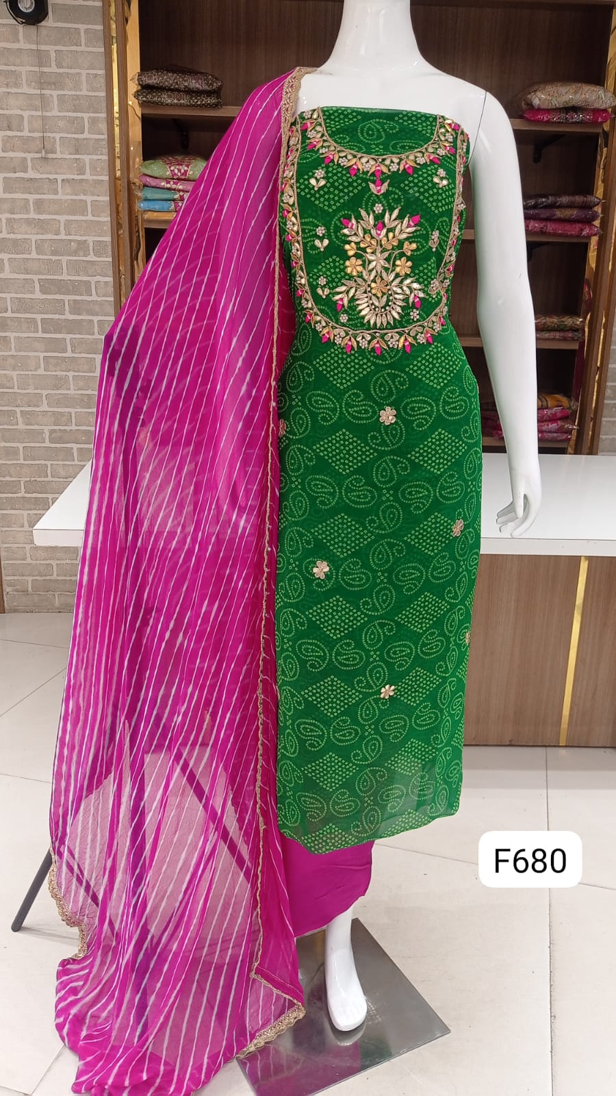 Georgete party wear suits with neck work