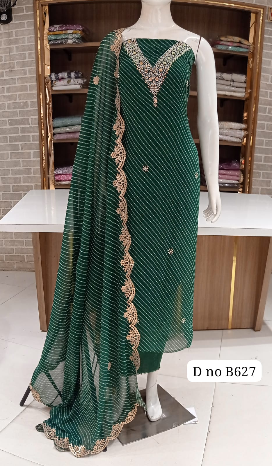 Georgete party wear suits with neck work