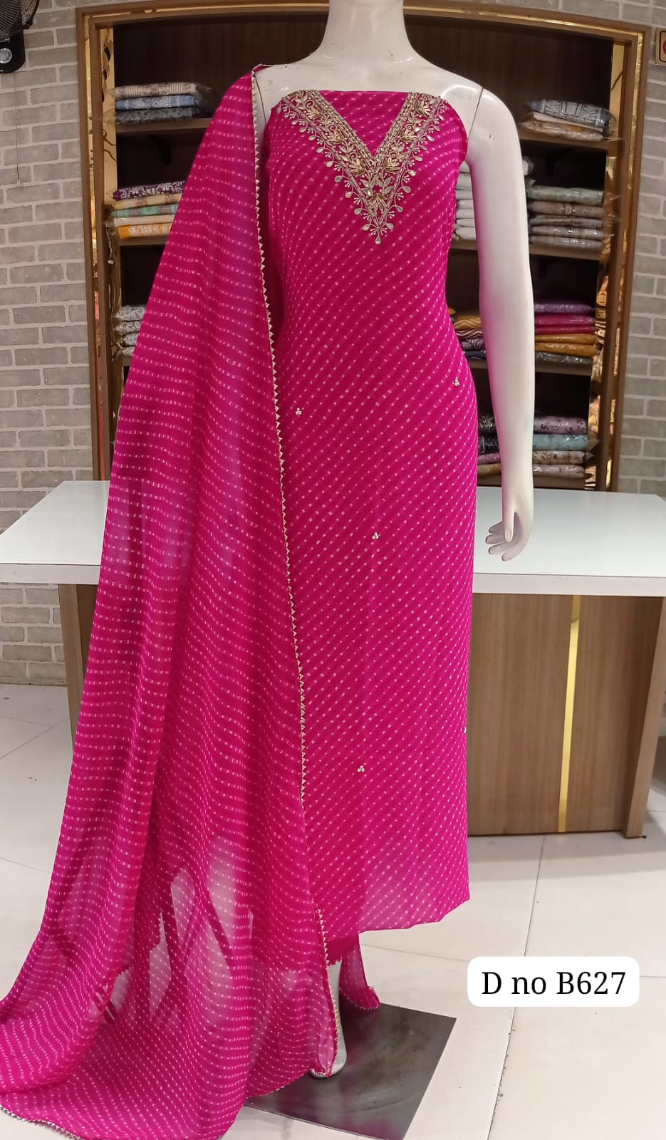 Georgete party wear suits with neck work