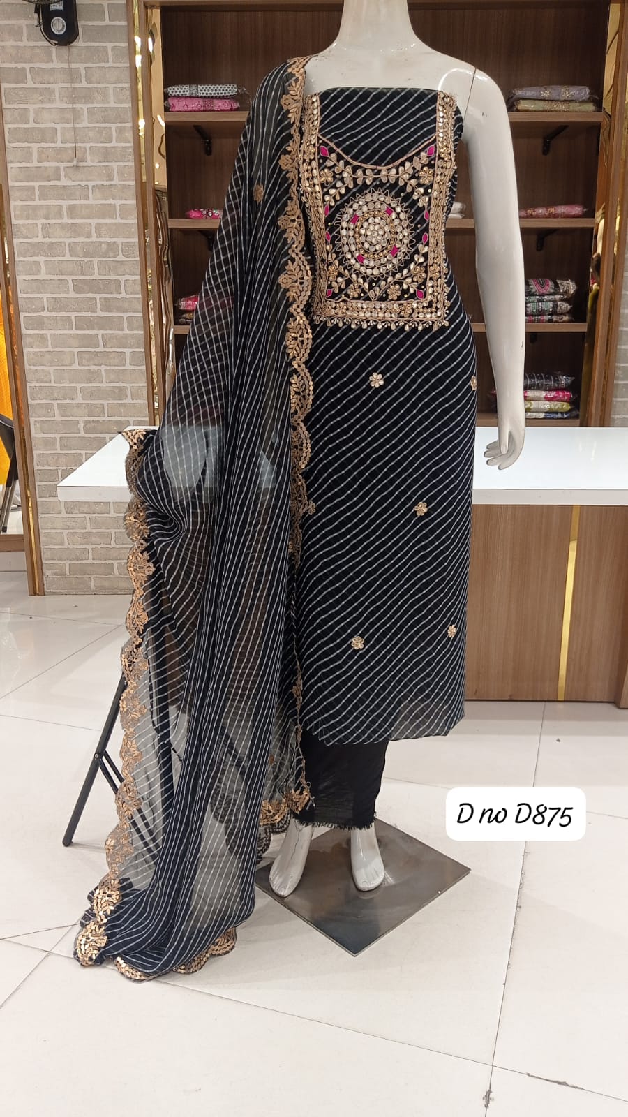 Georgete dress material with beautiful gotta work