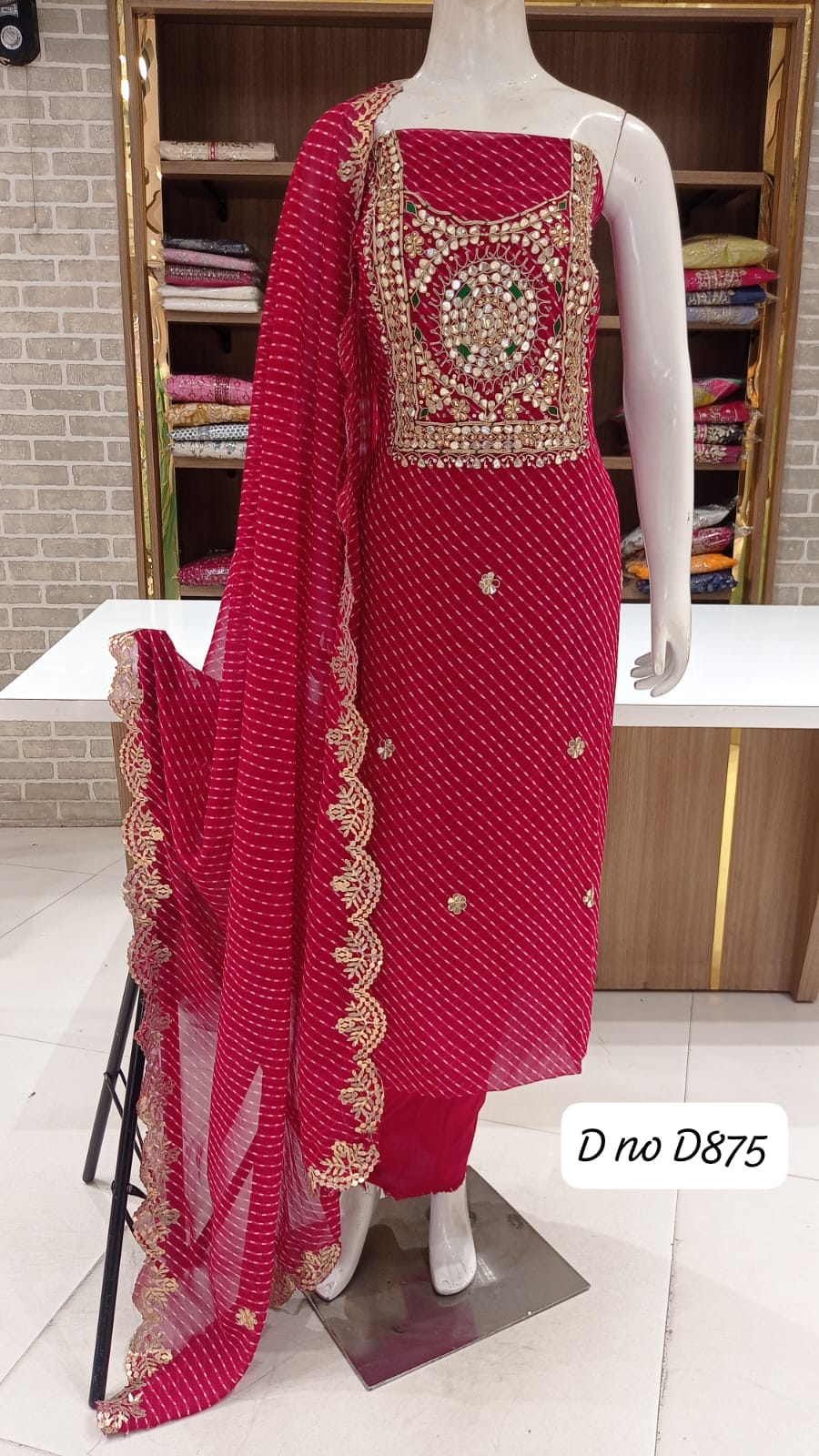 Georgete dress material with beautiful gotta work