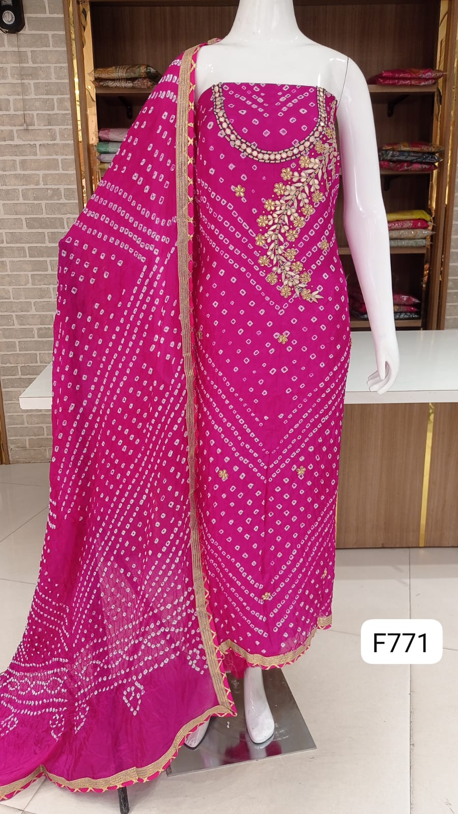 Jaipuri bandhani silk