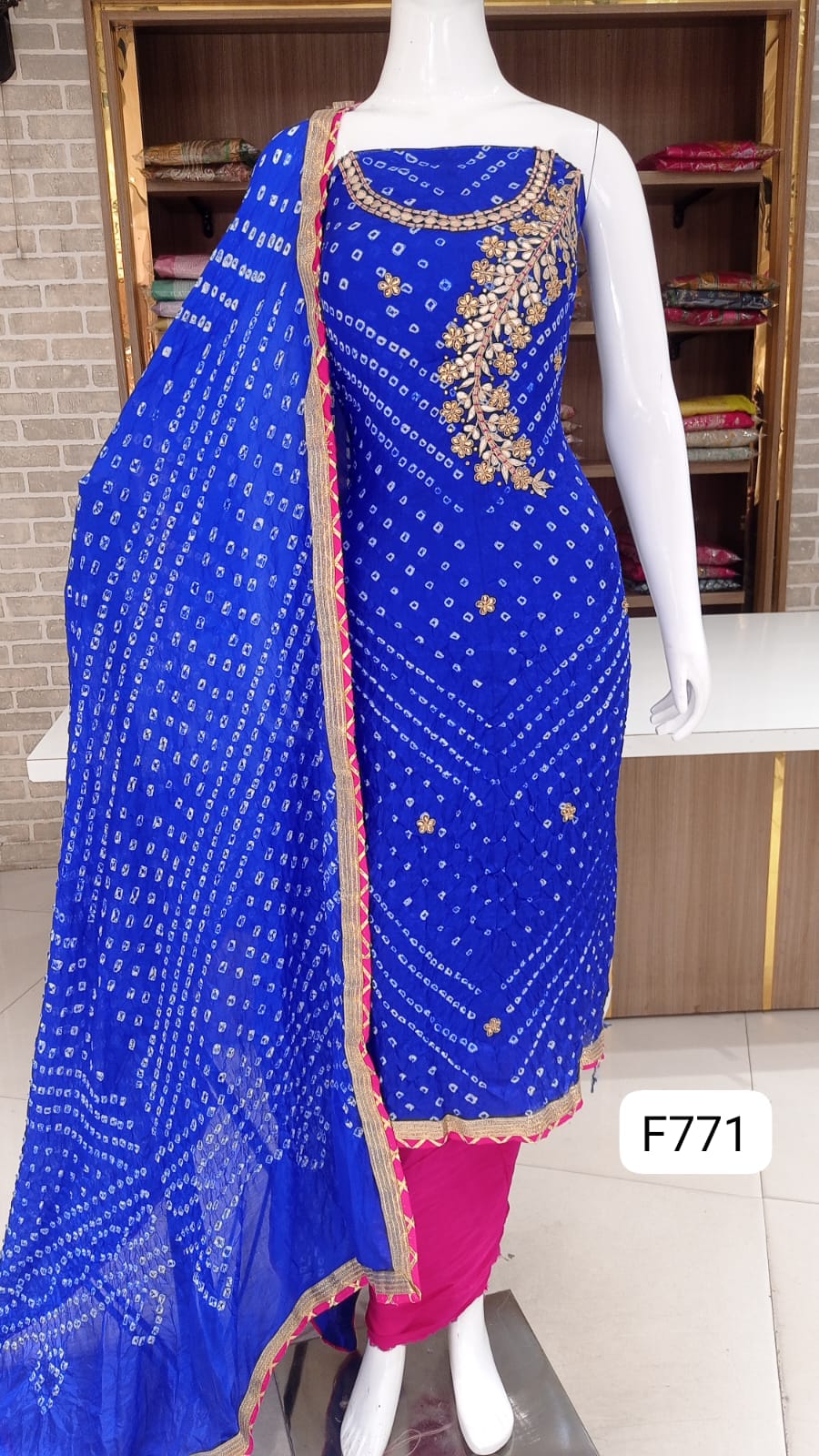 Jaipuri bandhani silk