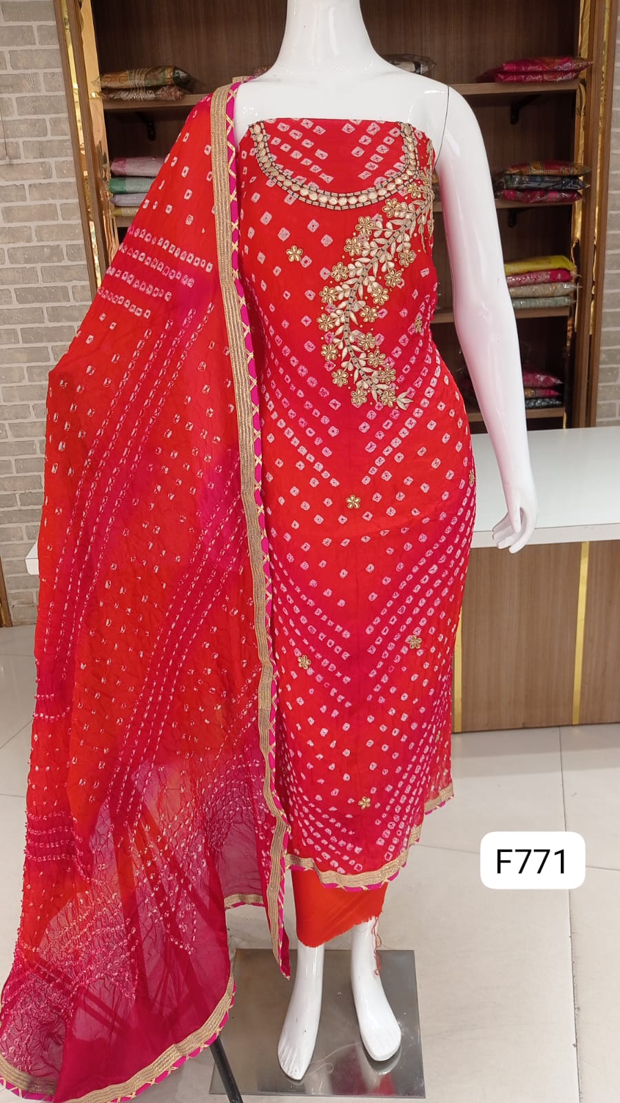 Jaipuri bandhani silk