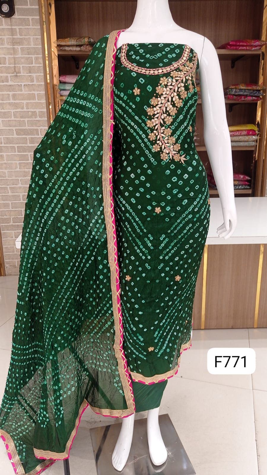 Jaipuri bandhani silk