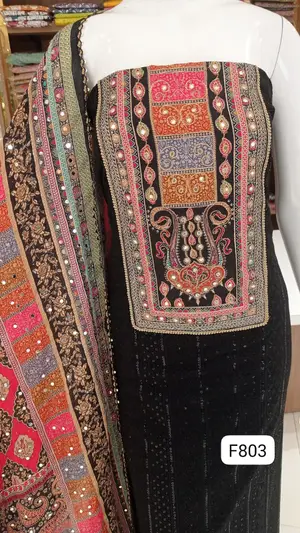 Waiting 7 days Georgete dress material chikankari emrbdoeid