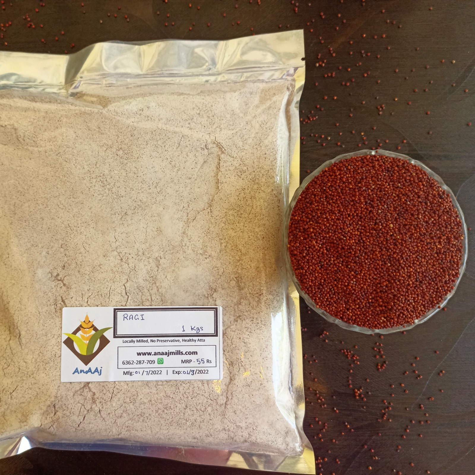Ragi Flour (75 Rs/kg)