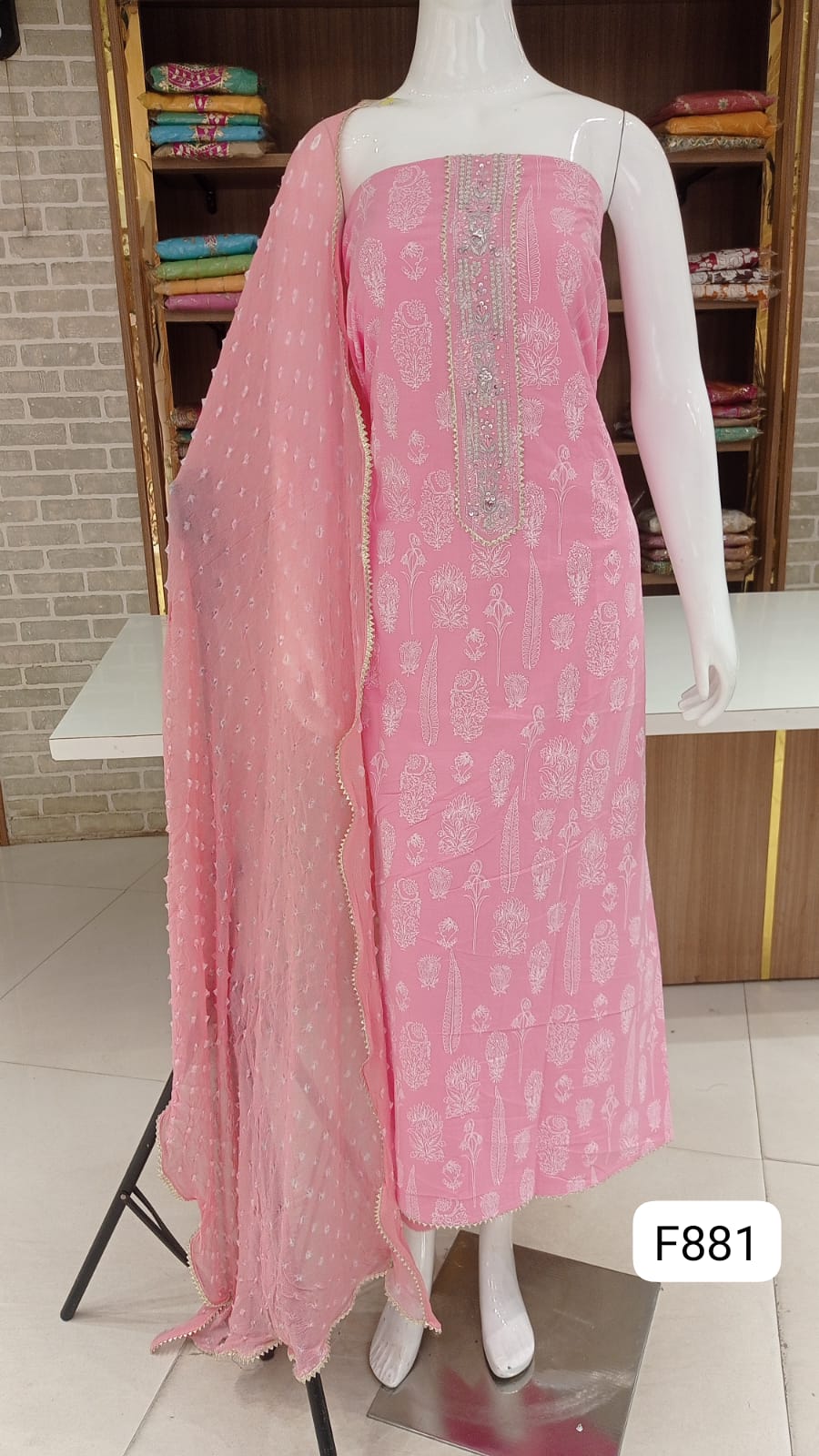 Imported beautiful cotton neck line work 