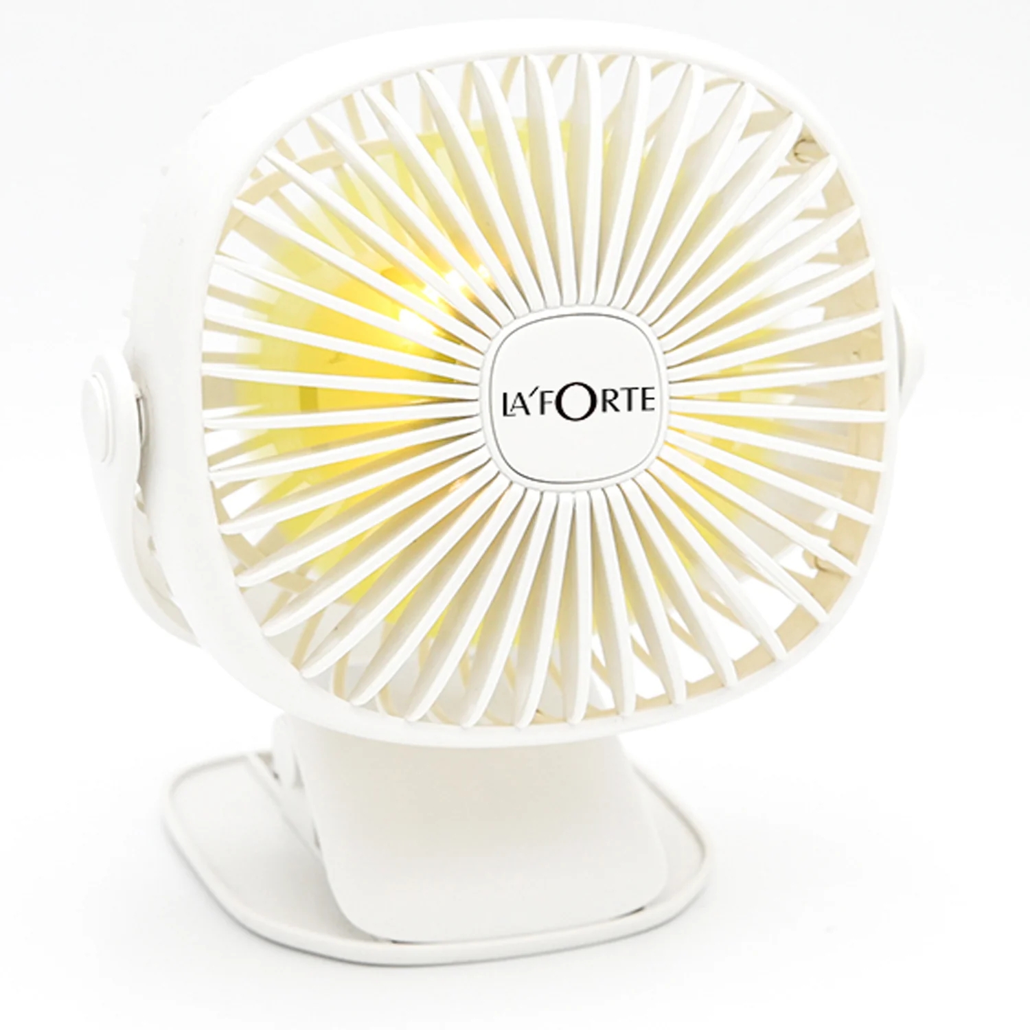 LA' FORTE Rechargeable Clip Desk Fan with LED Lights